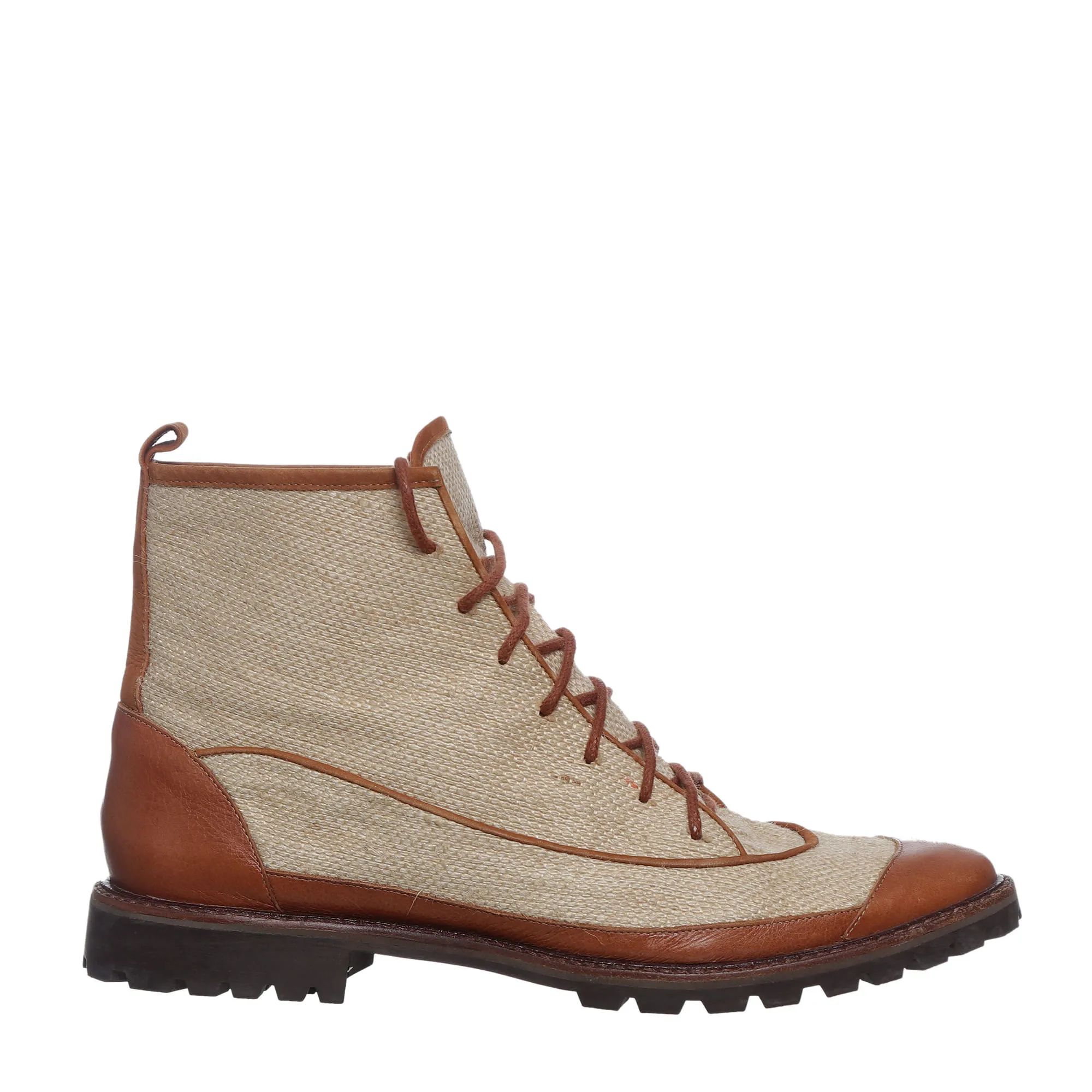 Bota Cris Barros Ráfia e Couro Camarelo