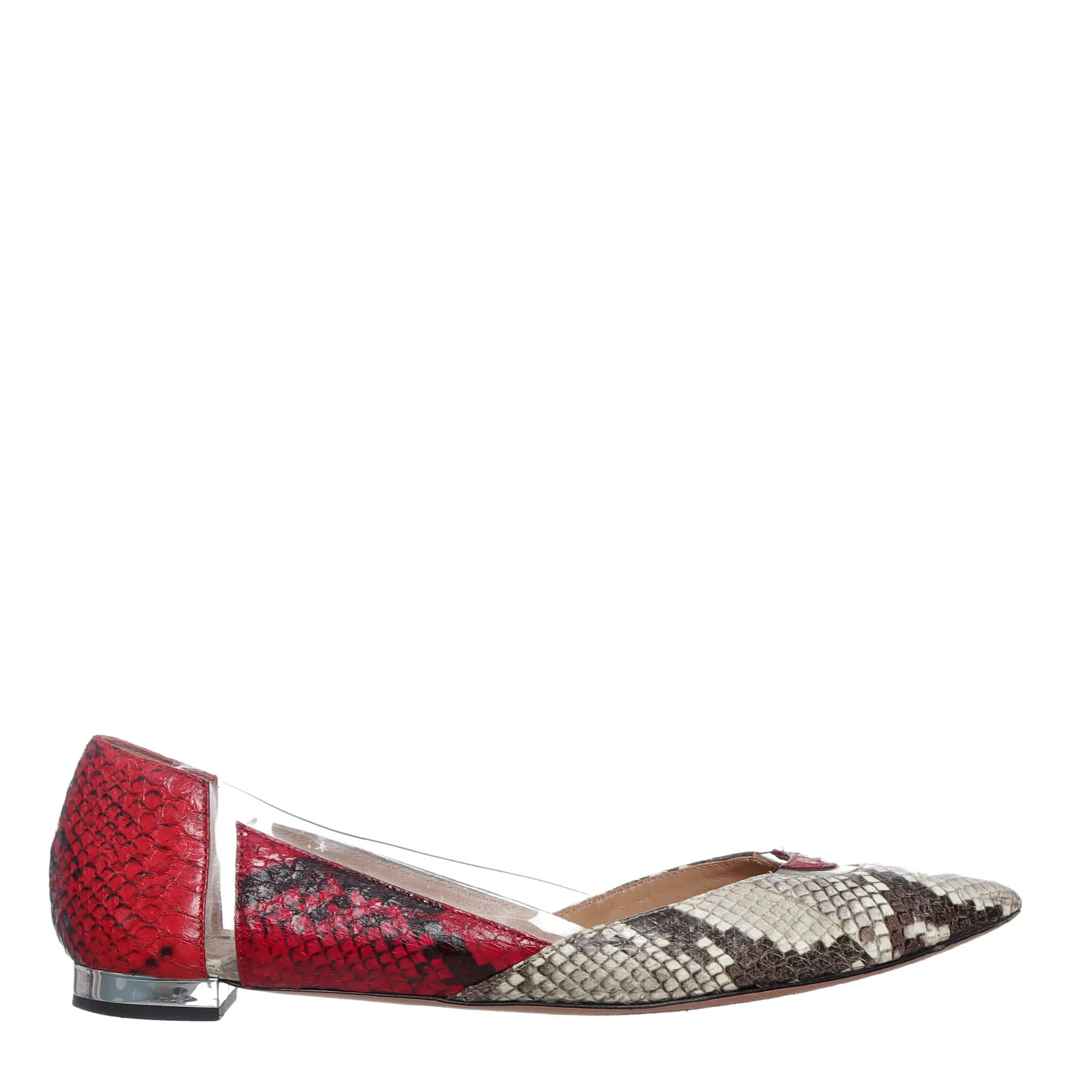 Sapatilha Aquazzura Couro Exótico Vermelho