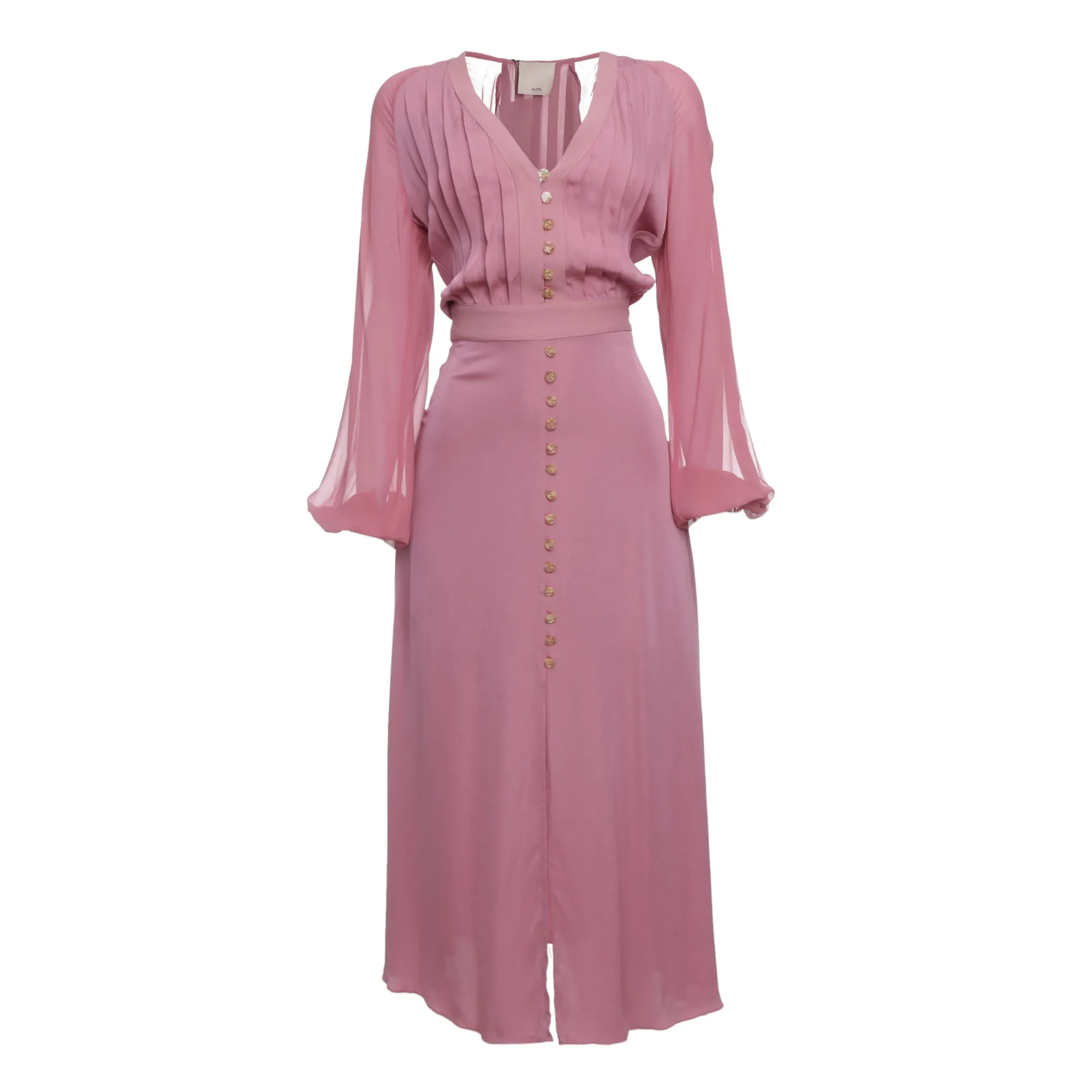 Vestido Lolitta com Pregas Rosa