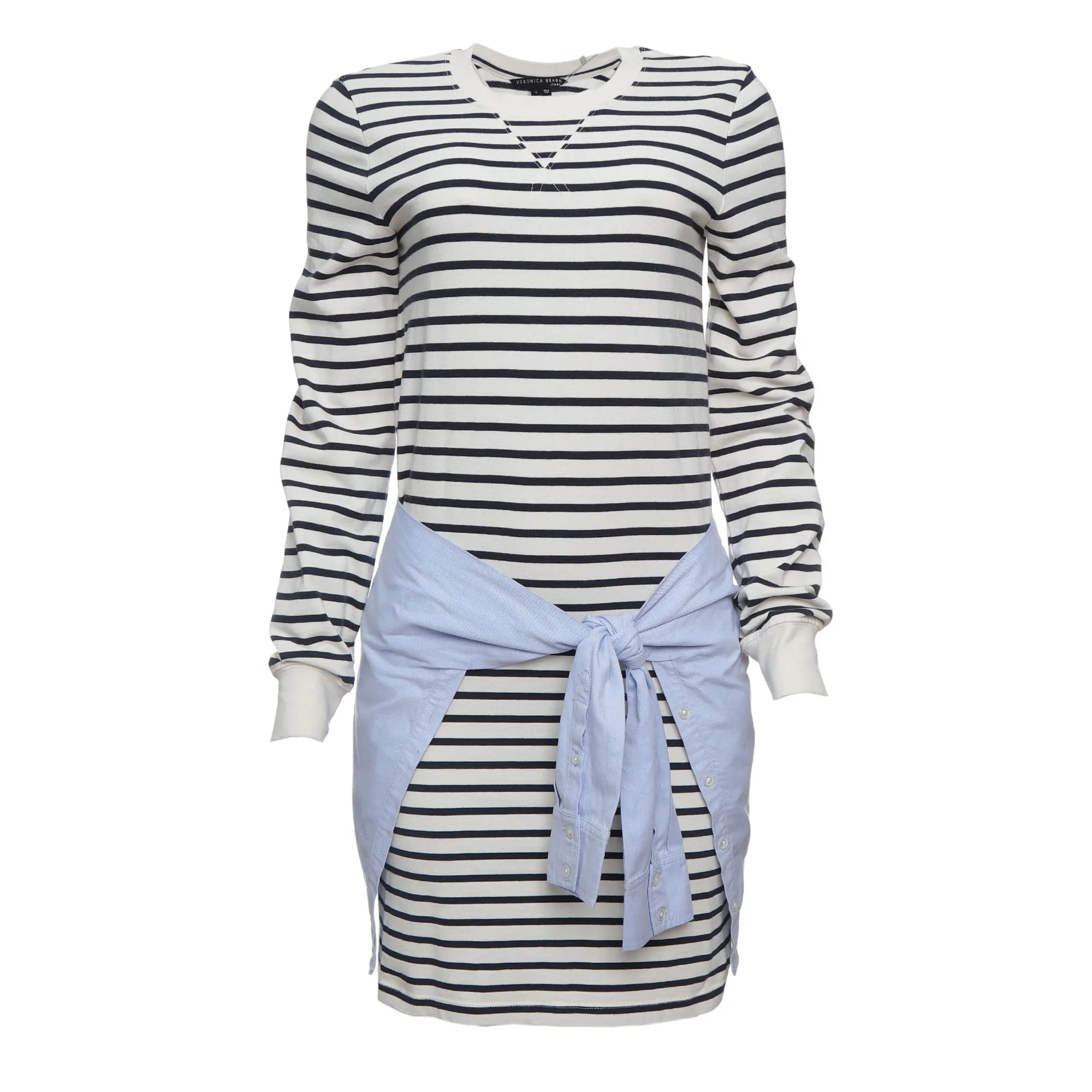 Vestido Veronica Beard Listrado Azul