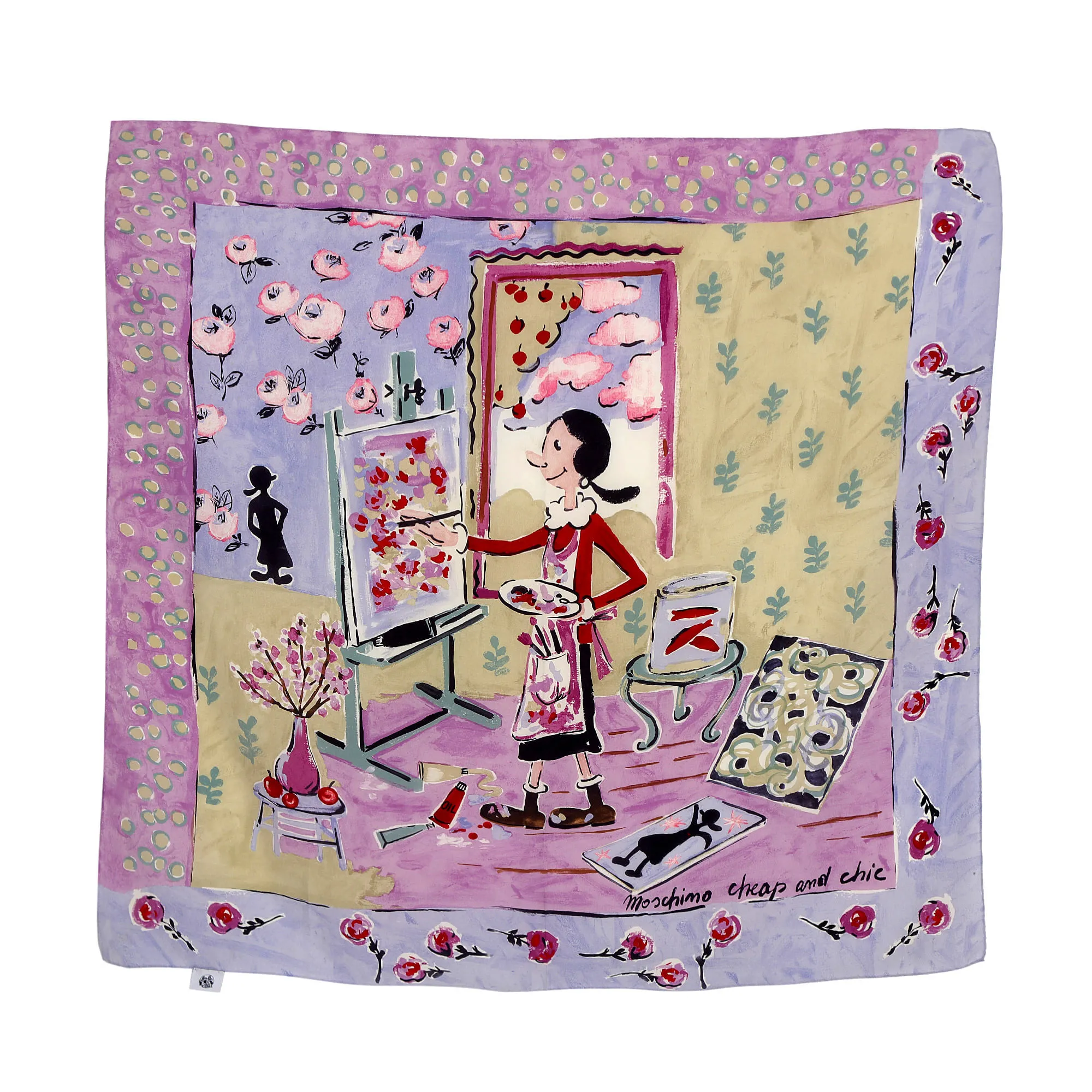 Lenço Moschino Estampa Roxa e Azul
