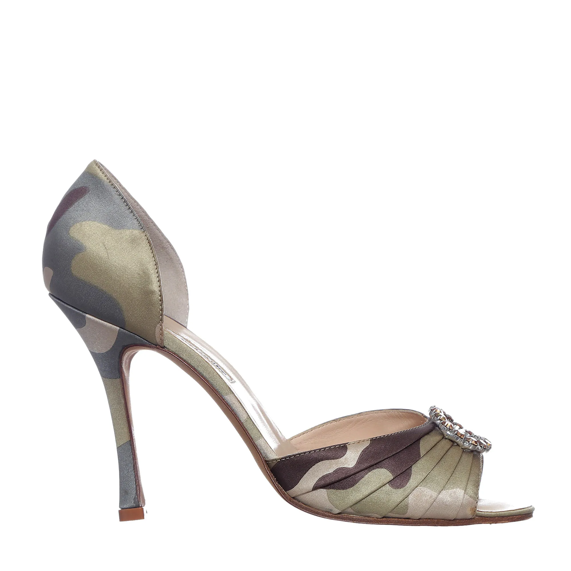 Sandália Manolo Blahnik Sedaraby Estampada Verde