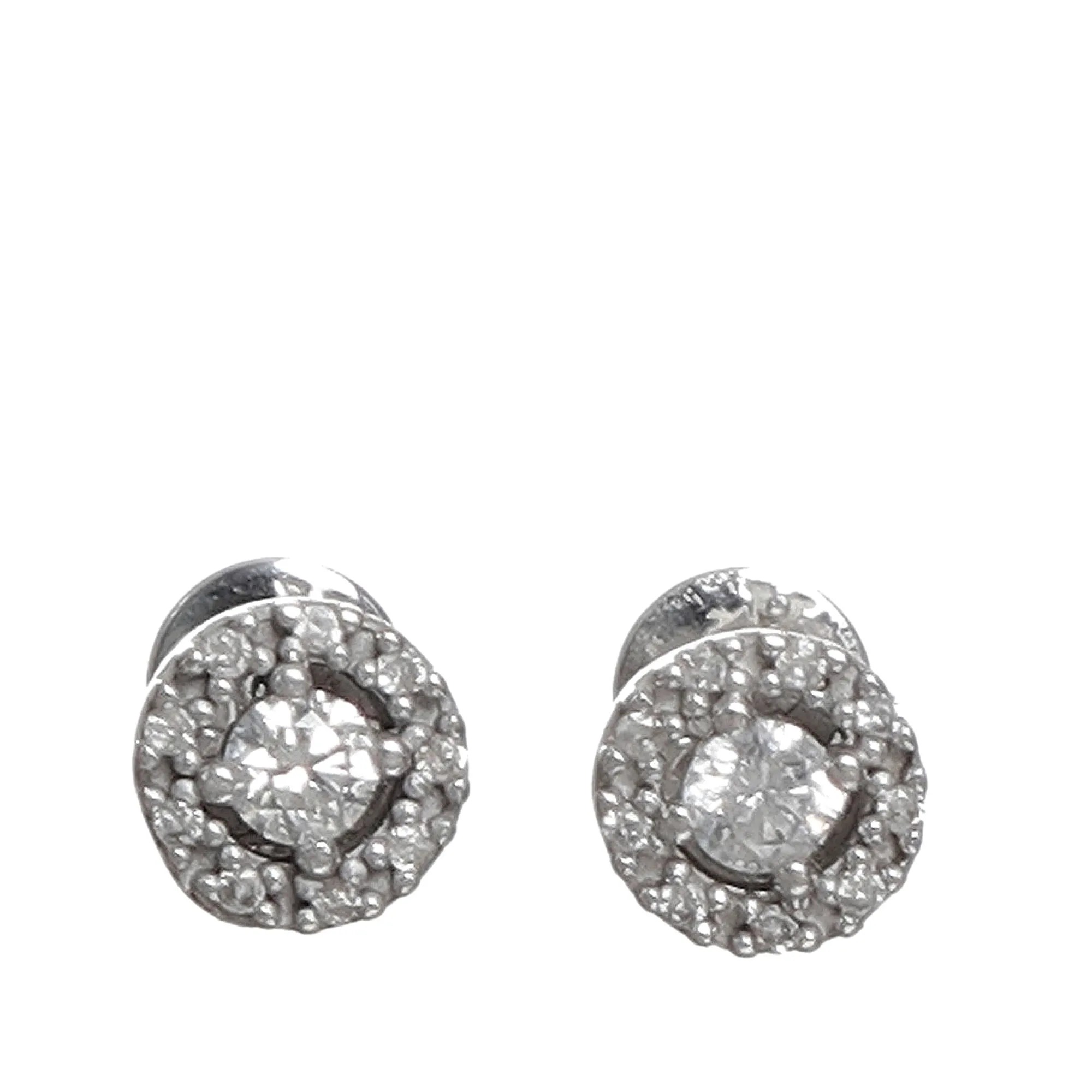 Brinco Vivara Lumina Brilhantes e Ouro Branco