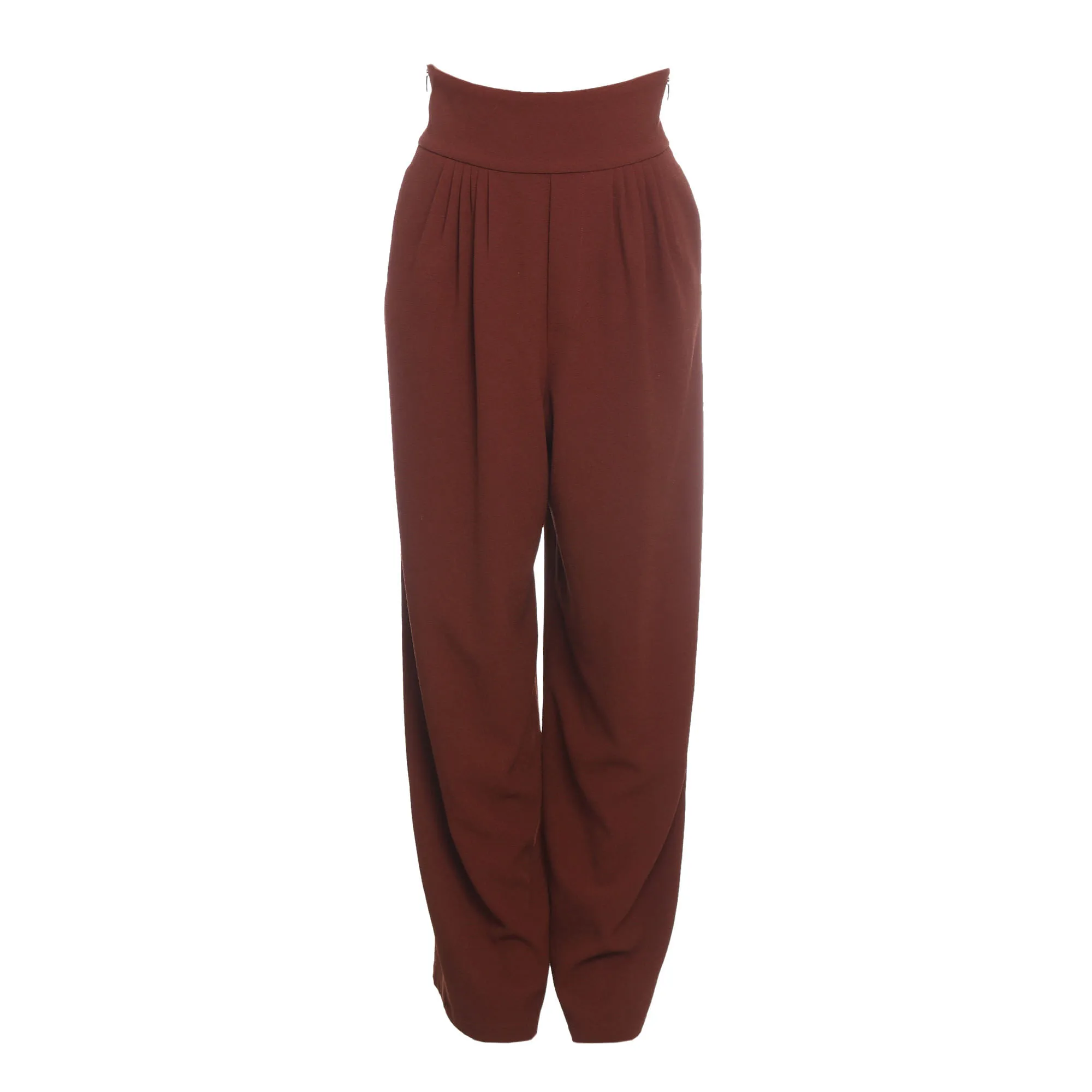 Calça Paula Raia Pregas Marrom