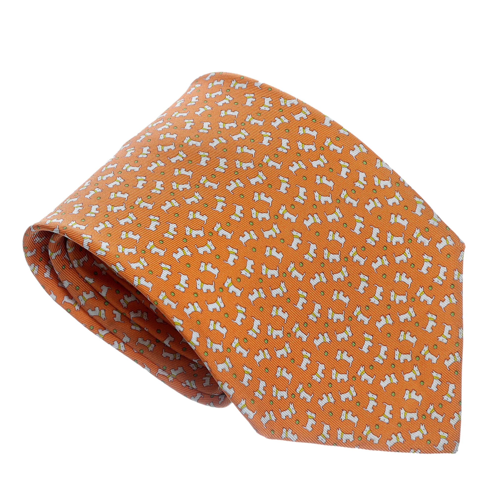 Gravata Salvatore Ferragamo Estampada Laranja