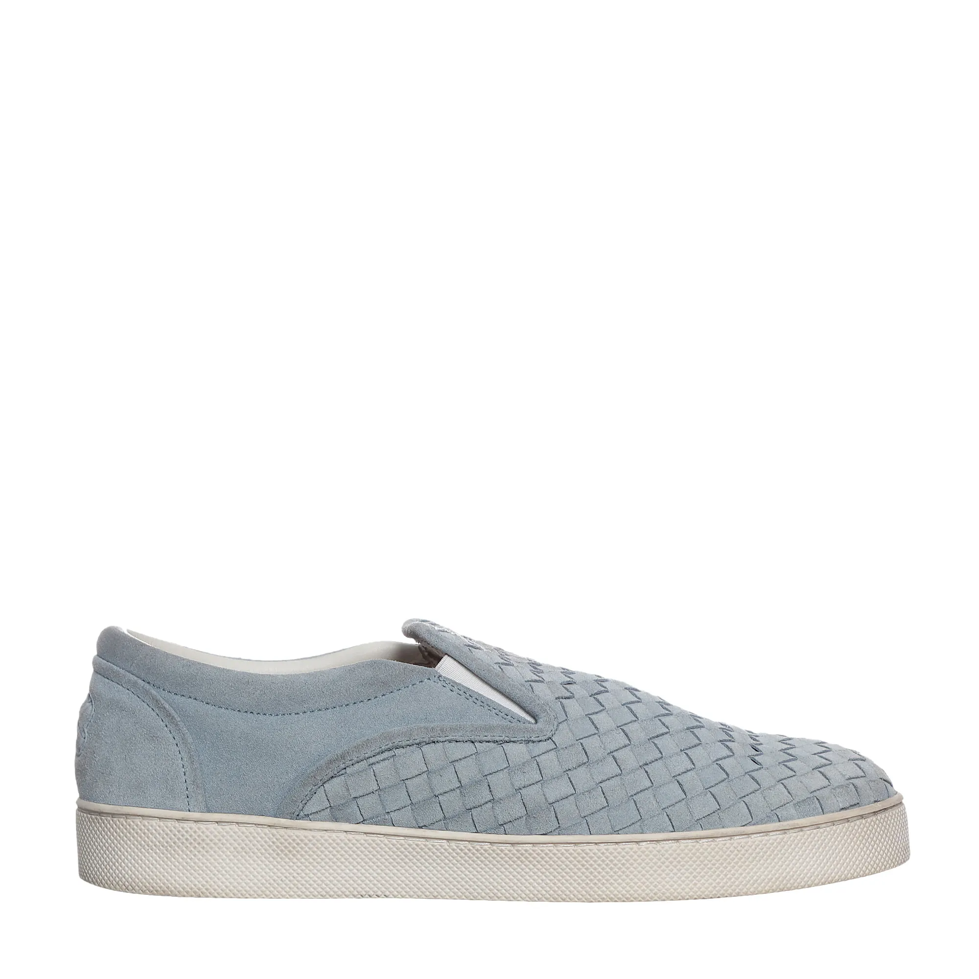 Tênis Bottega Venetta Slip On Intreciatto Couro Azul