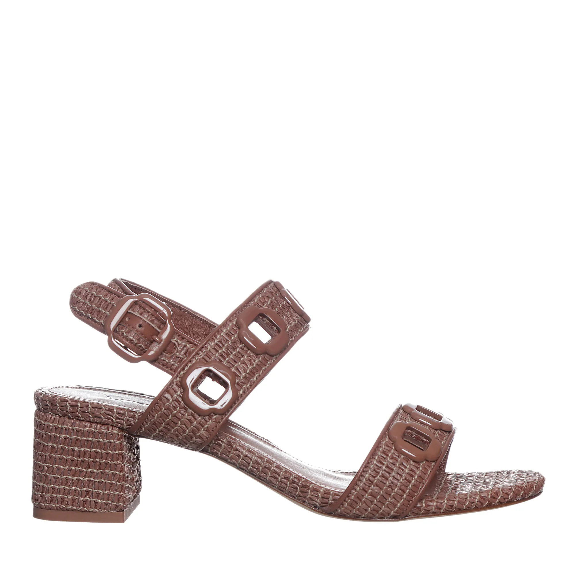 Sandália Larroudé Caramel Wave Raffia