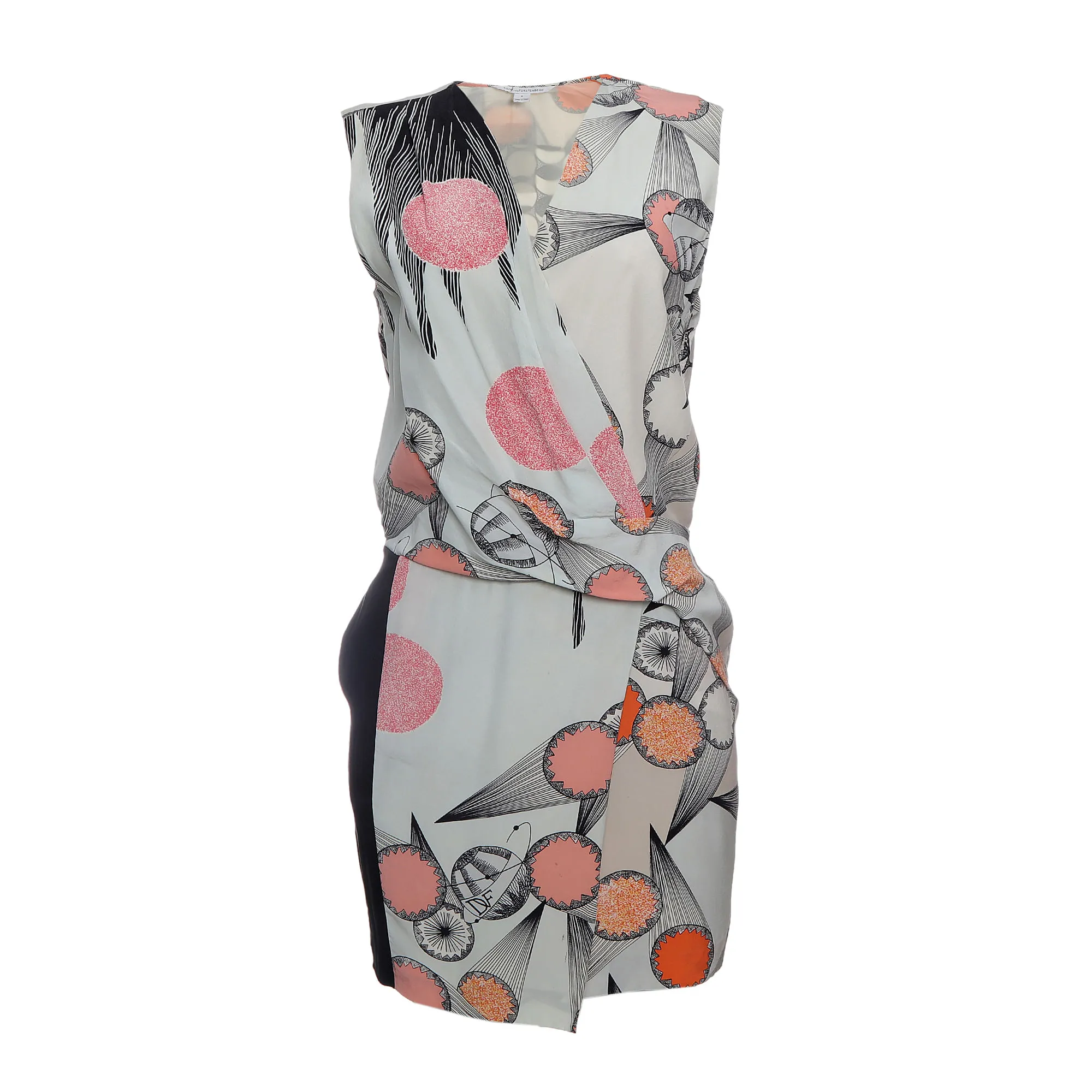 Vestido Diane Von Furstenberg Estampado Bege