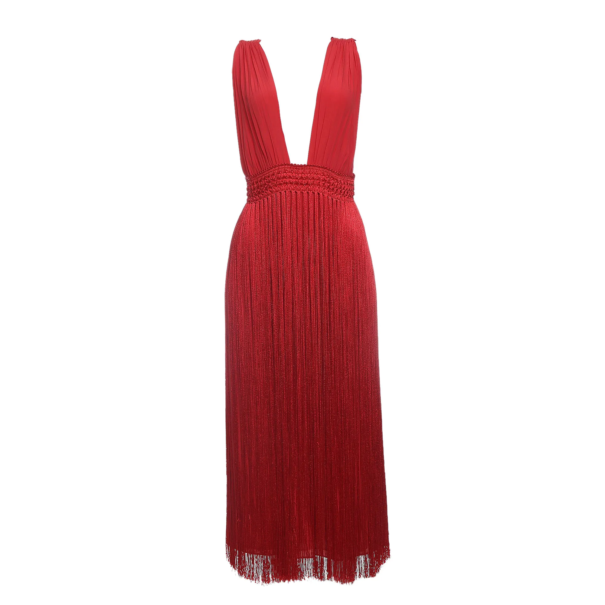 Vestido NV Franjas Vermelho
