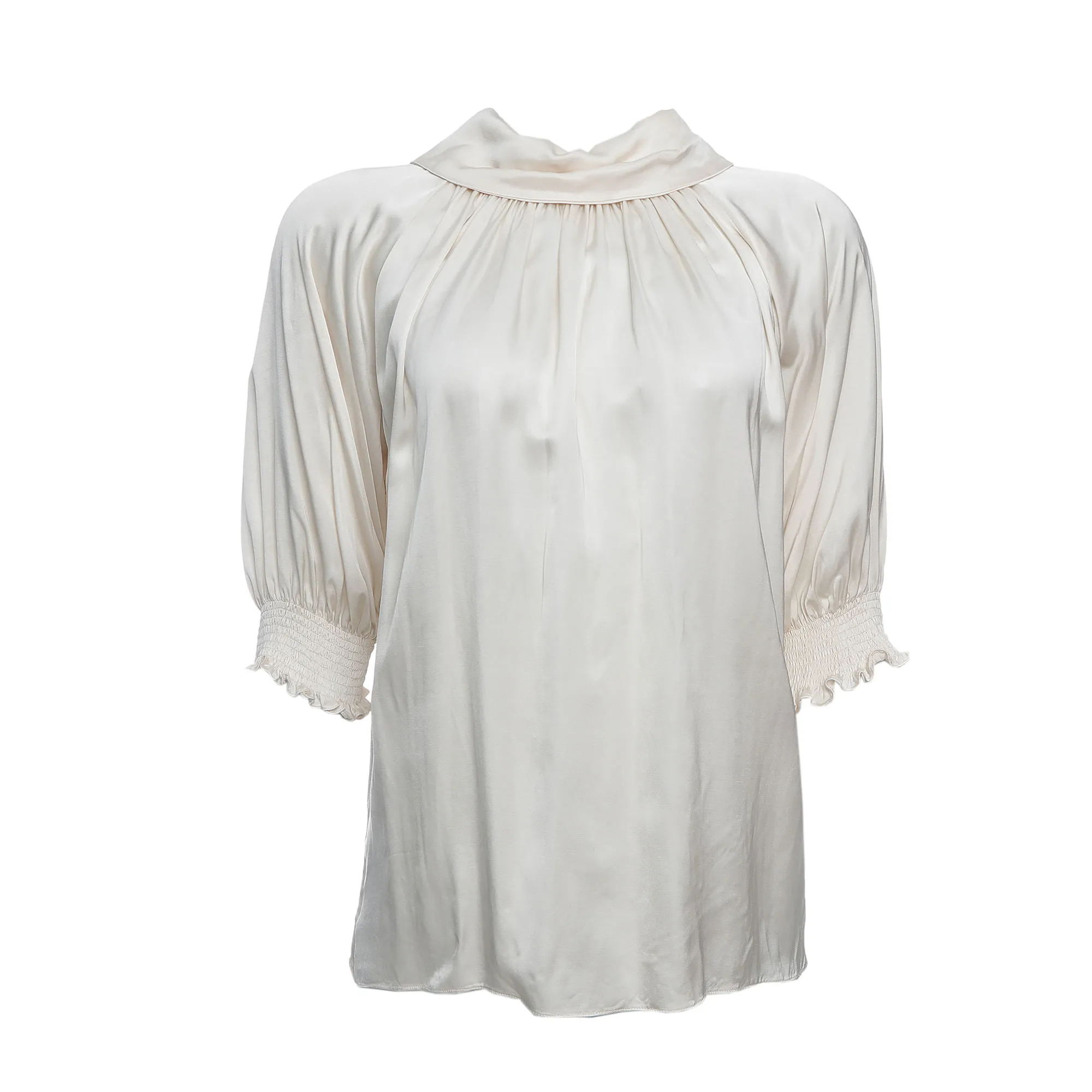 Blusa Cris Barros Pérolas Cetim Bege