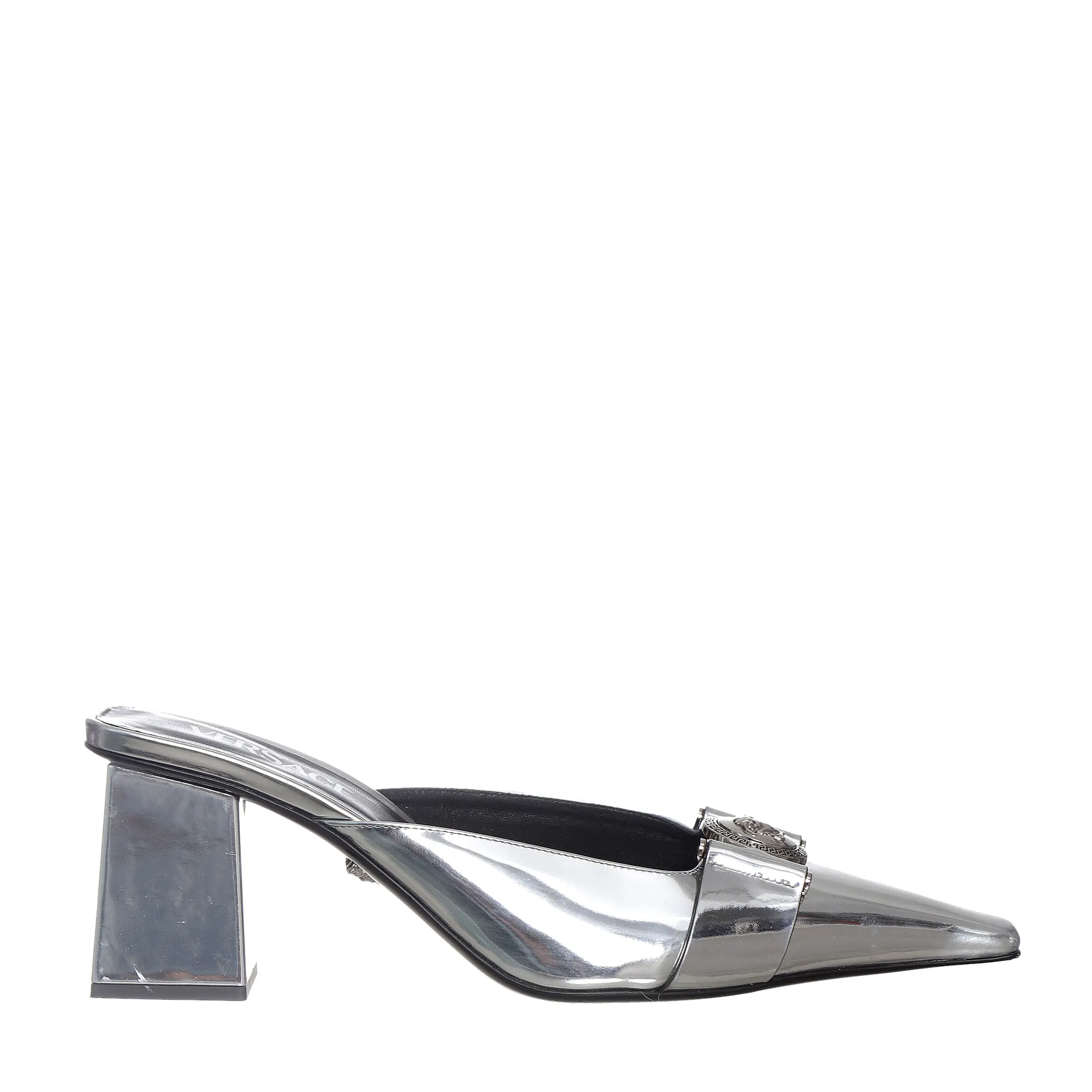 Scarpin Versace Mule Prateado