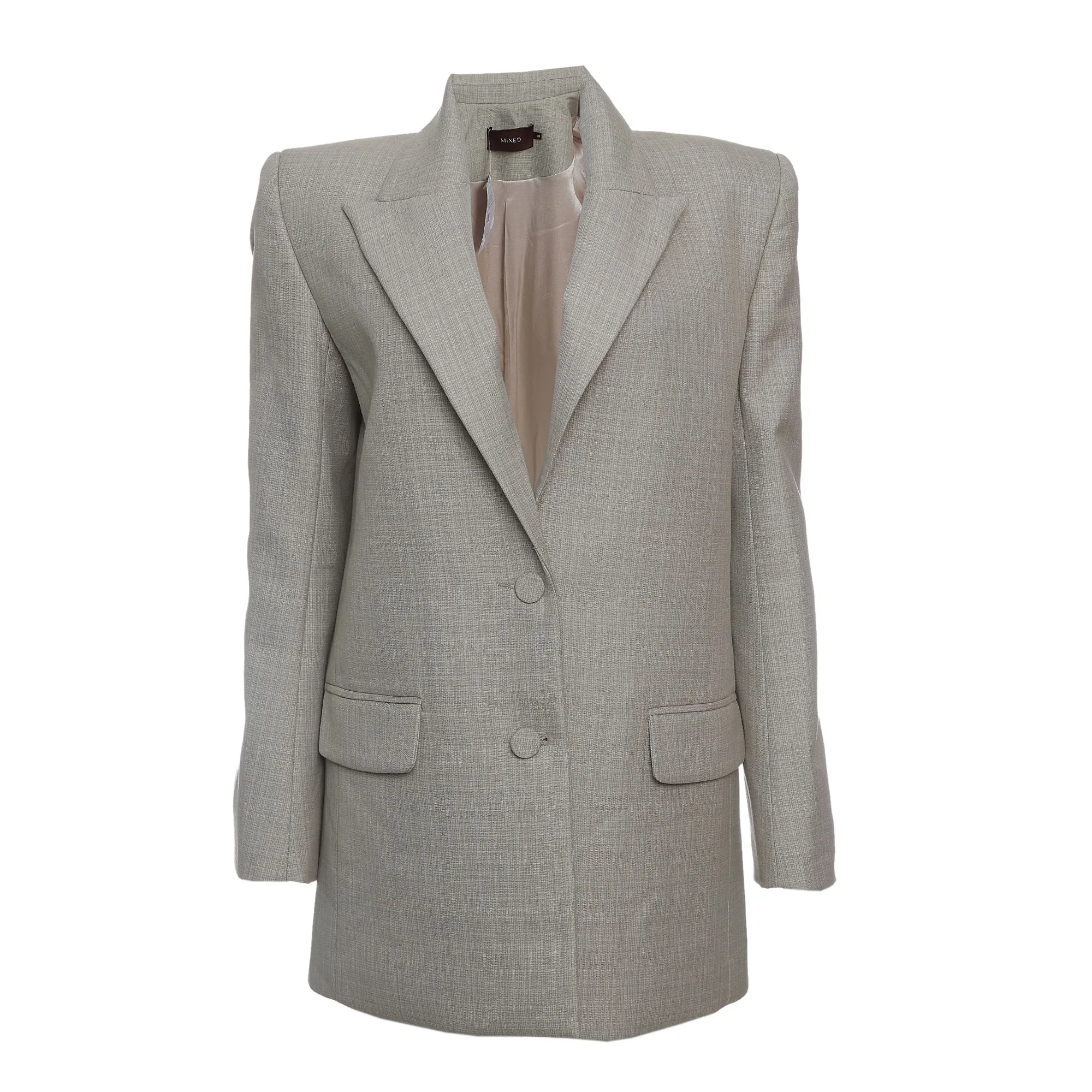 Blazer Mixed Xadrez Bege