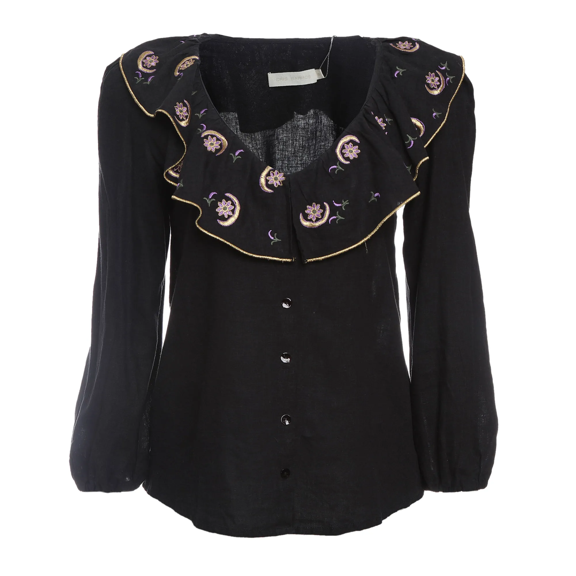 Blusa Cris Barros Bordada Preta