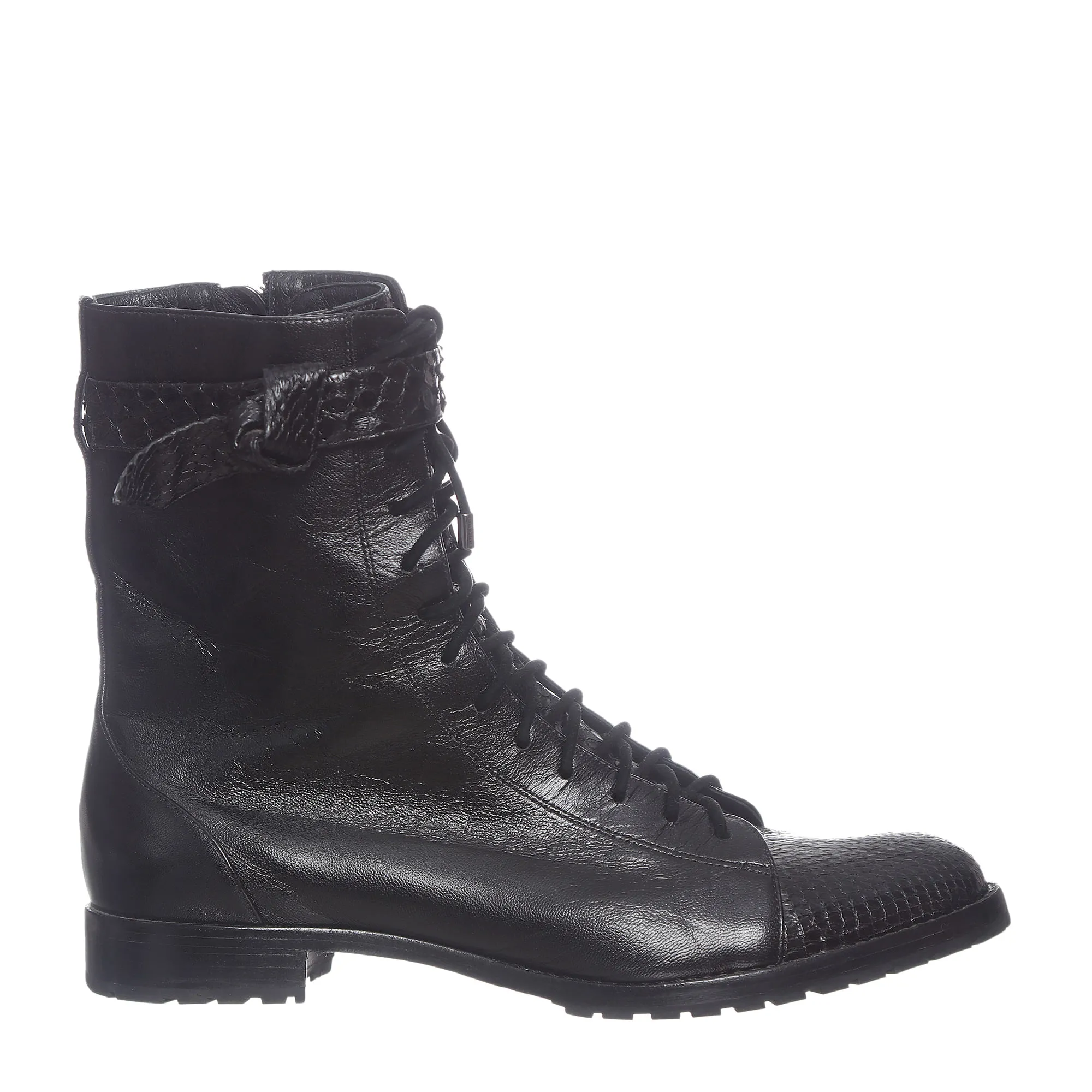 Bota Alexandre Birman Clarita com Couro Exótico Preta