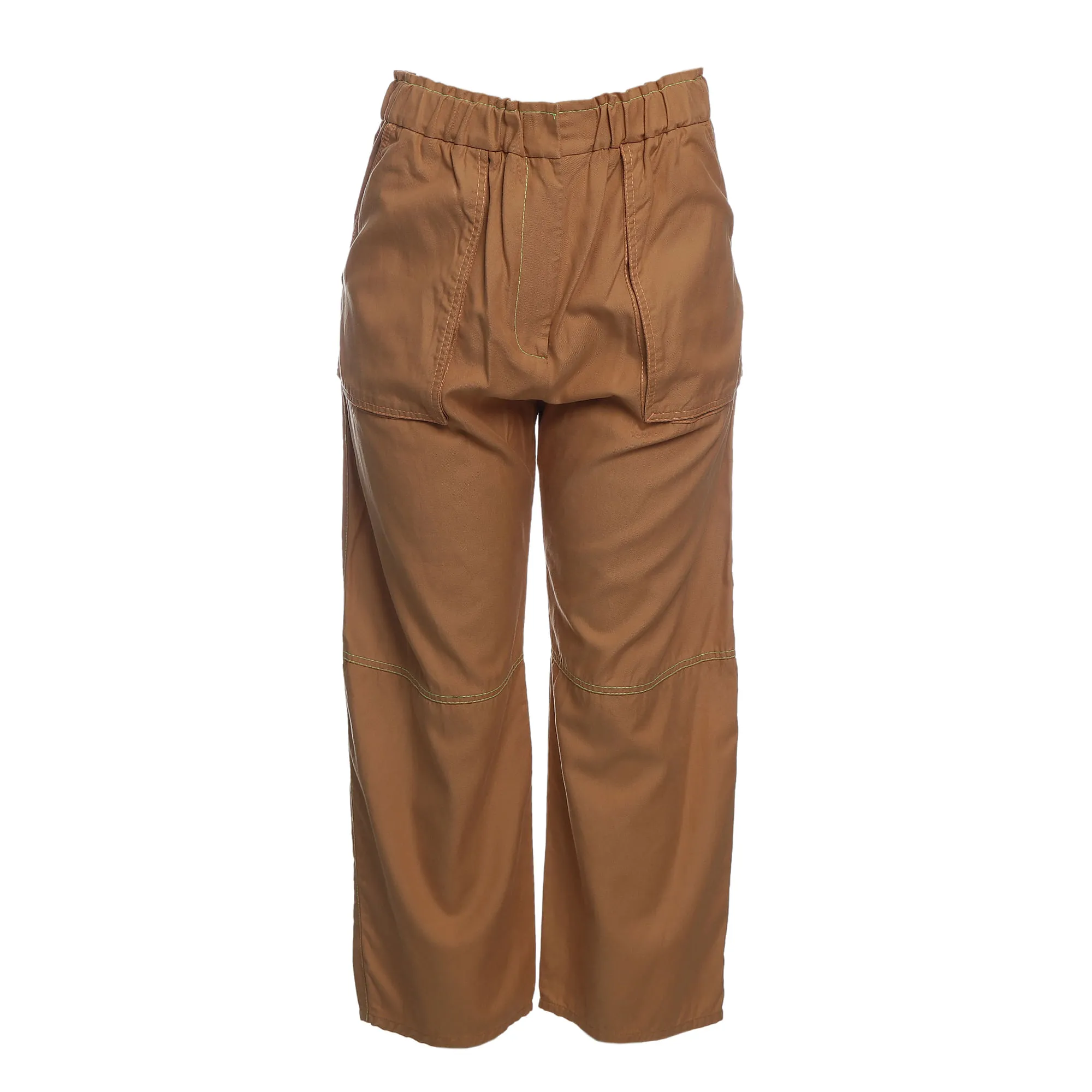 Calça Cris Barros Pespontos Coloridos Caramelo