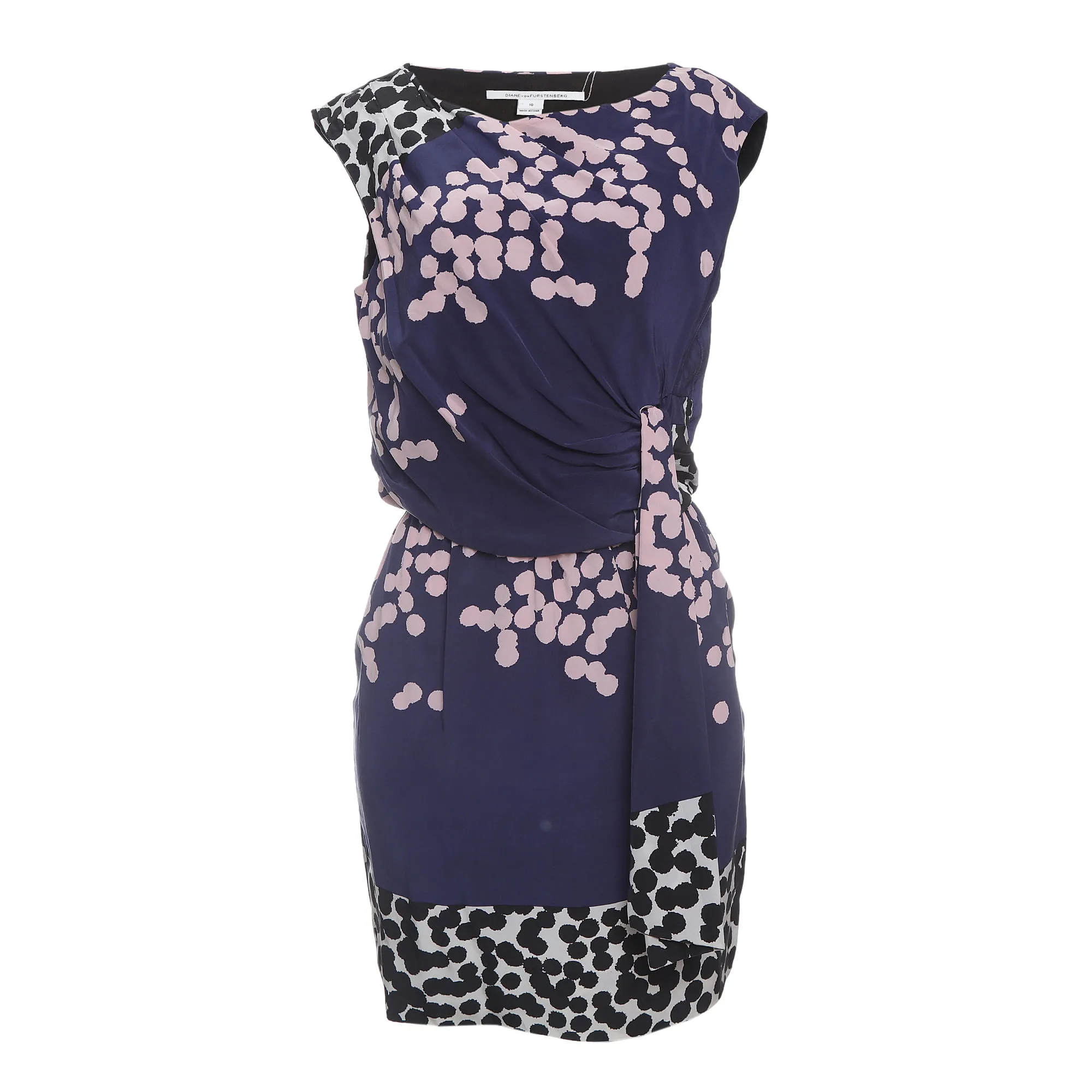 Vestido Diane Von Furstenberg Seda Estampado Azul