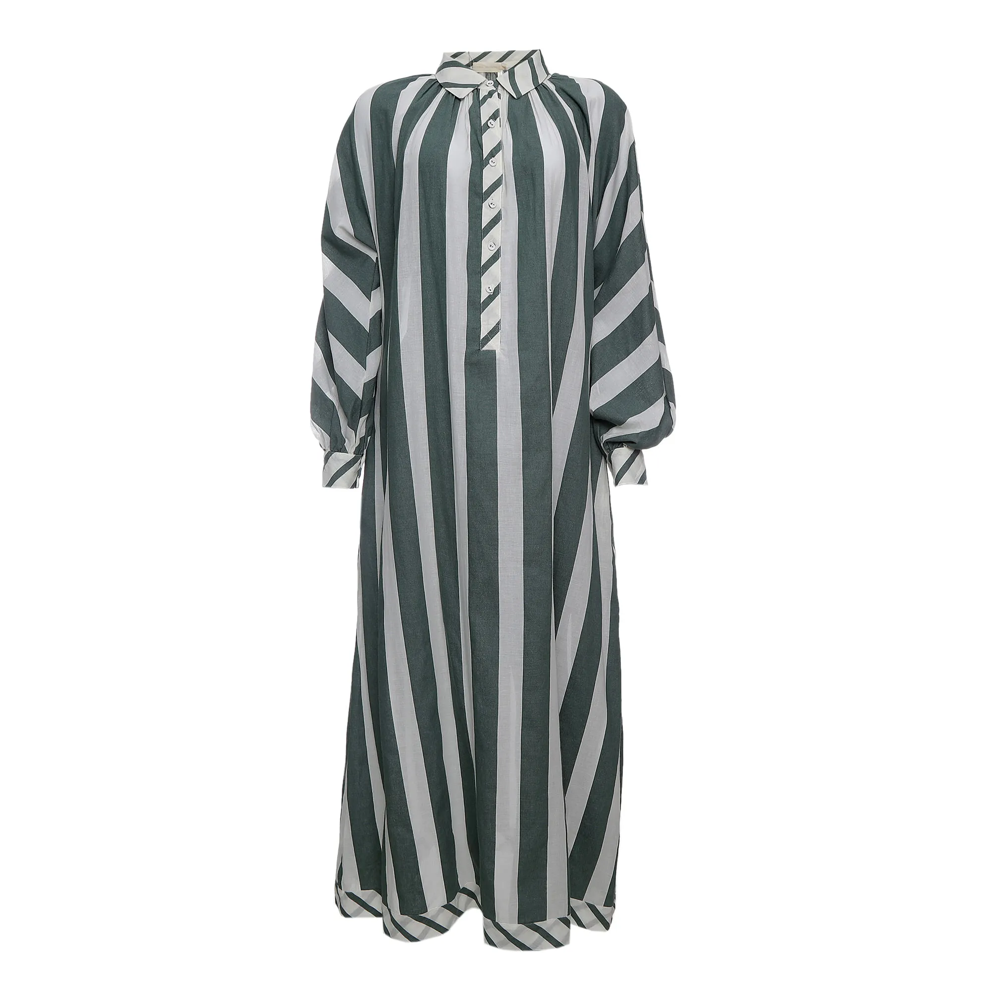 Vestido Cris Barros com Anagua Listrado Verde