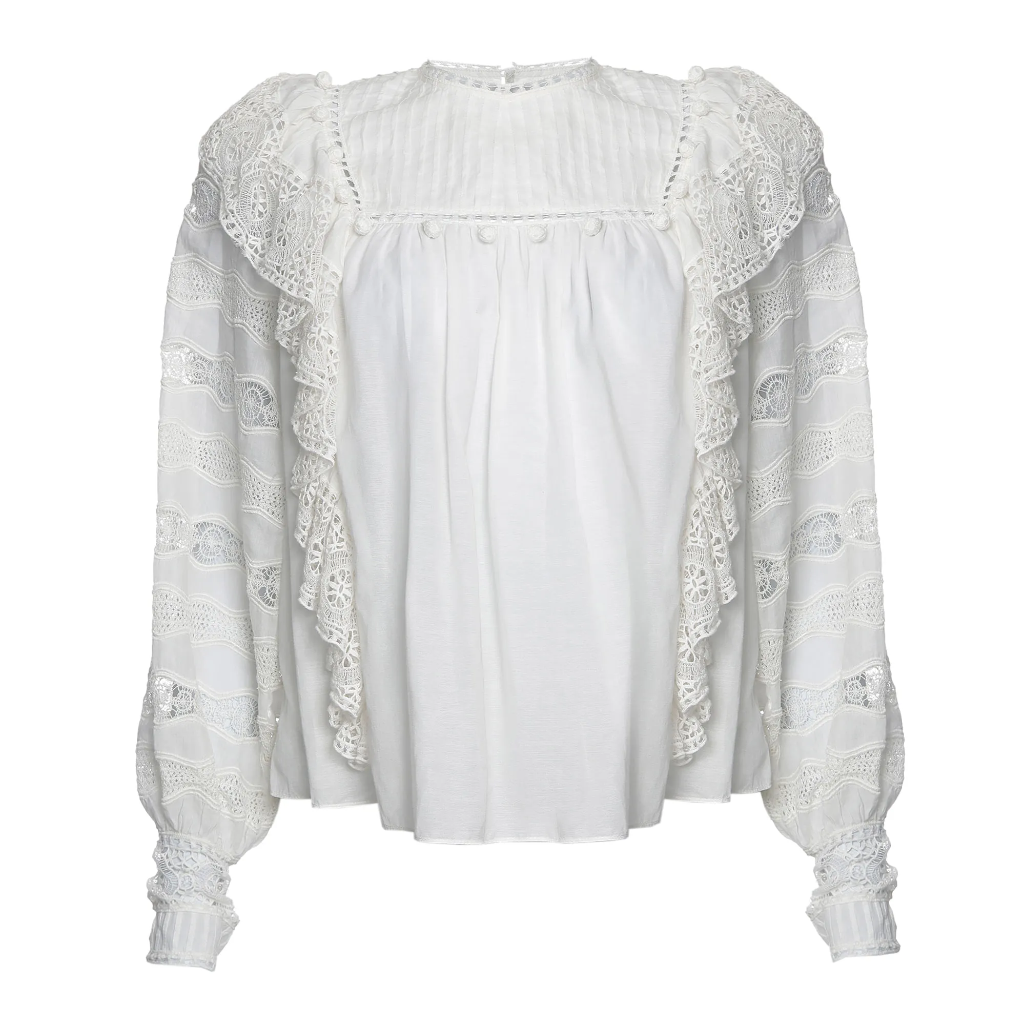 Blusa Ulla Johnson com Renda Branca
