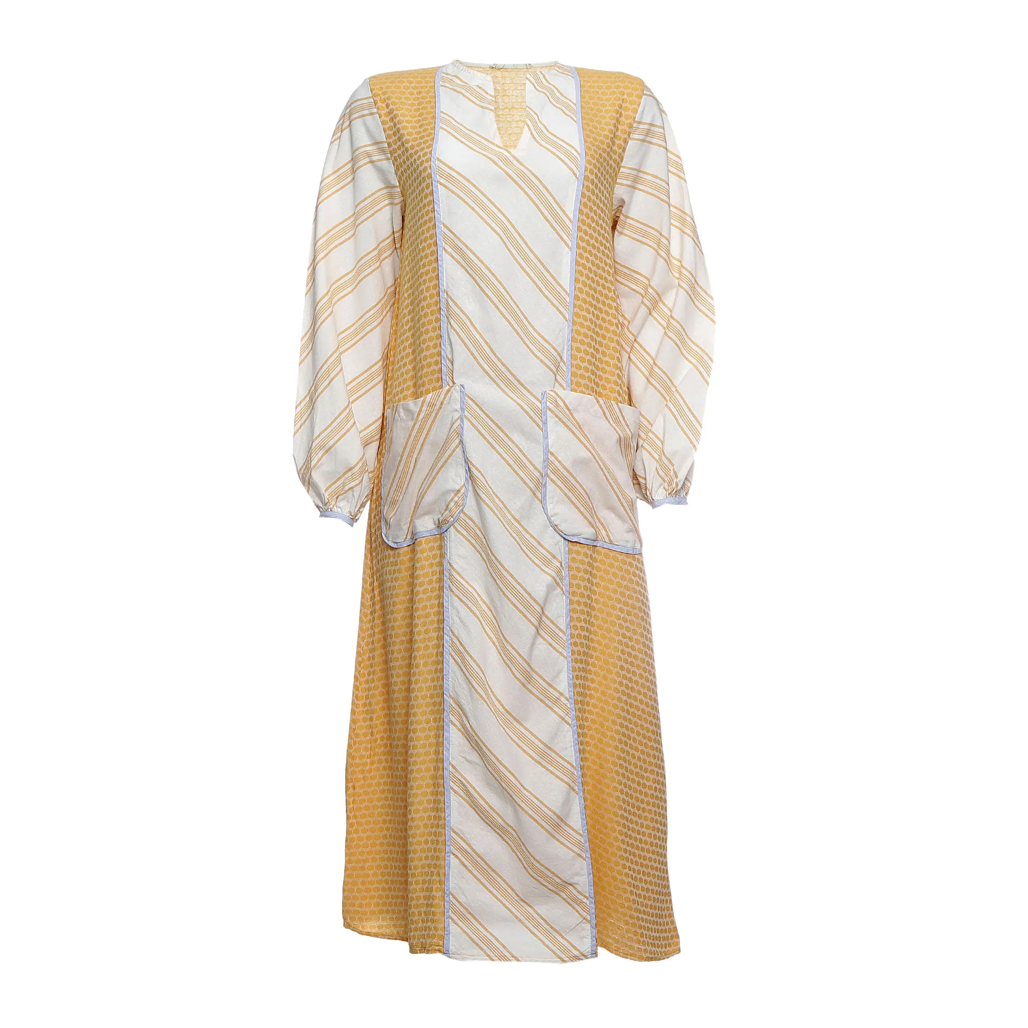 Vestido Missincloff com Cinto Estampado Amarelo