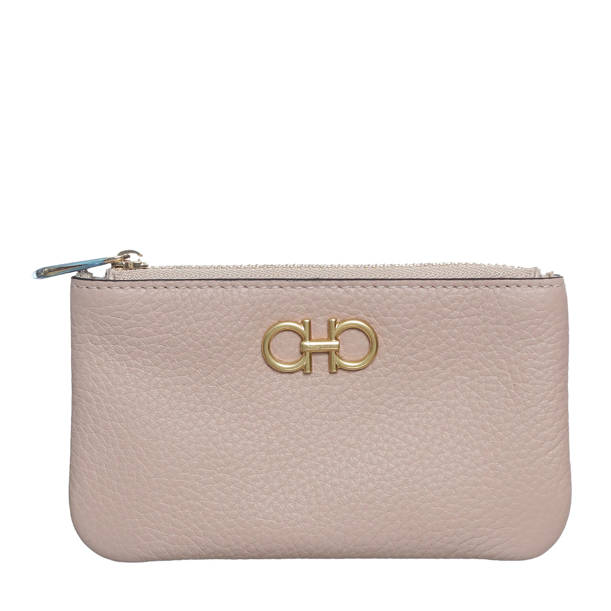 Porta-cartão Salvatore Ferragamo Couro Bege