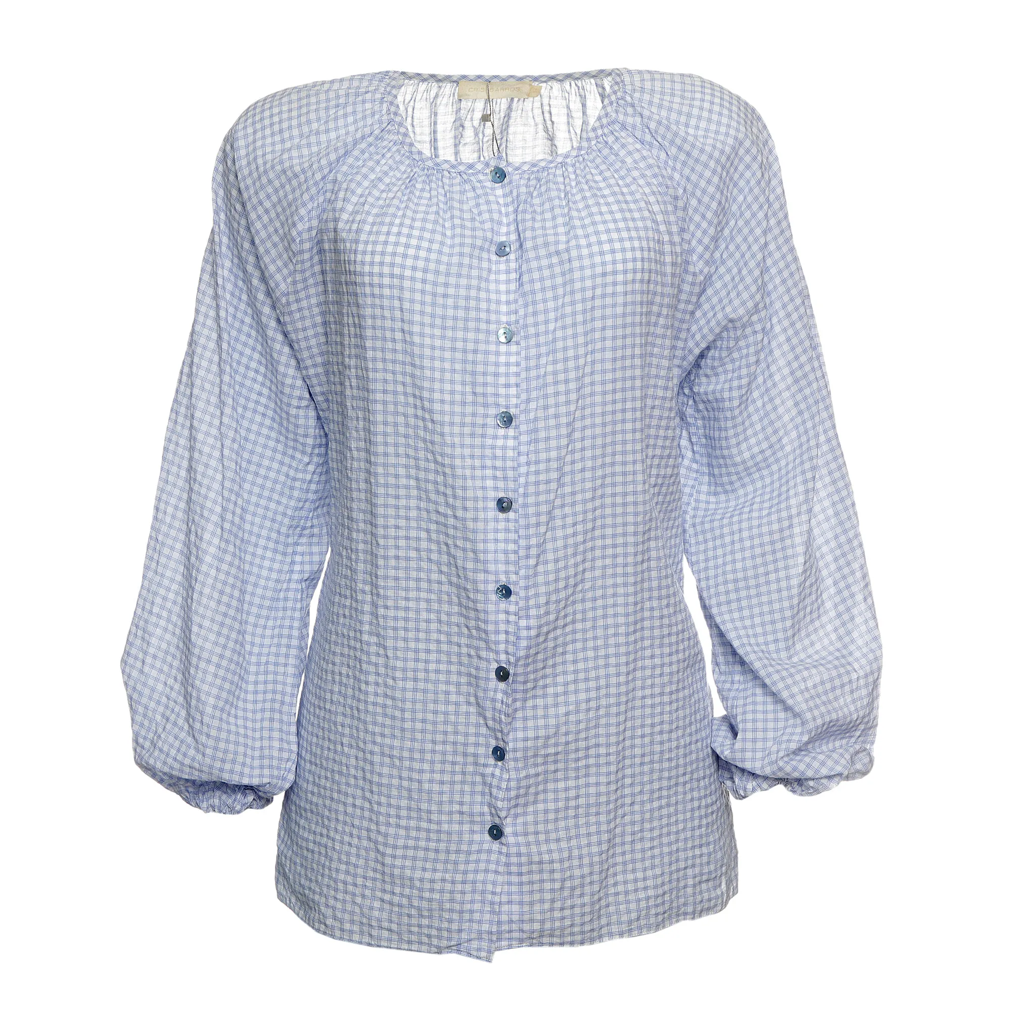Blusa Cris Barros Xadrez Azul