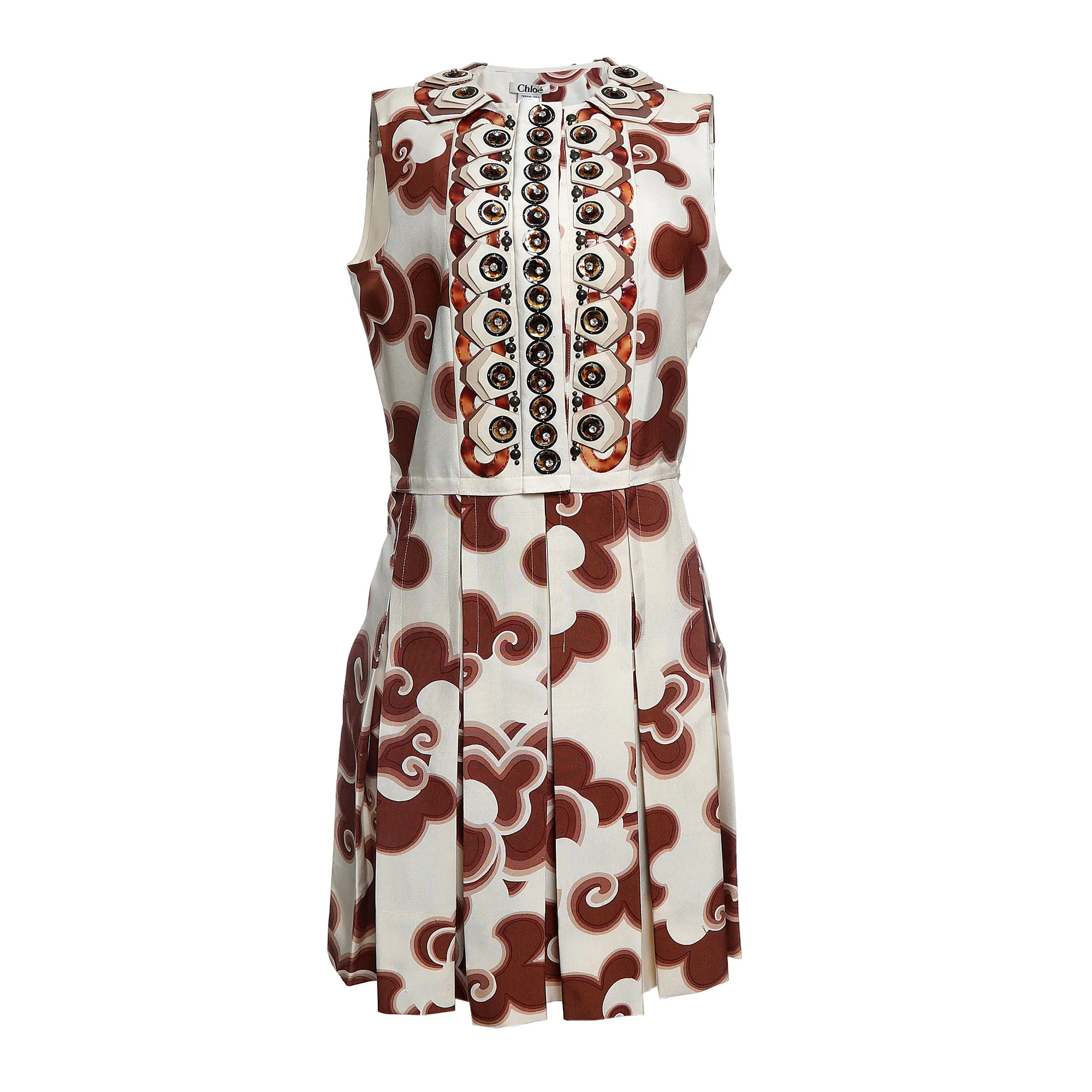 Vestido Chloé com Pregas Estampado