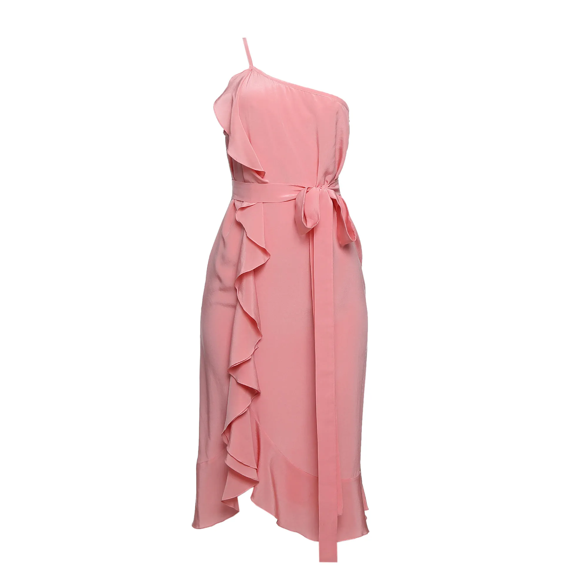Vestido Mixed Seda Rosa