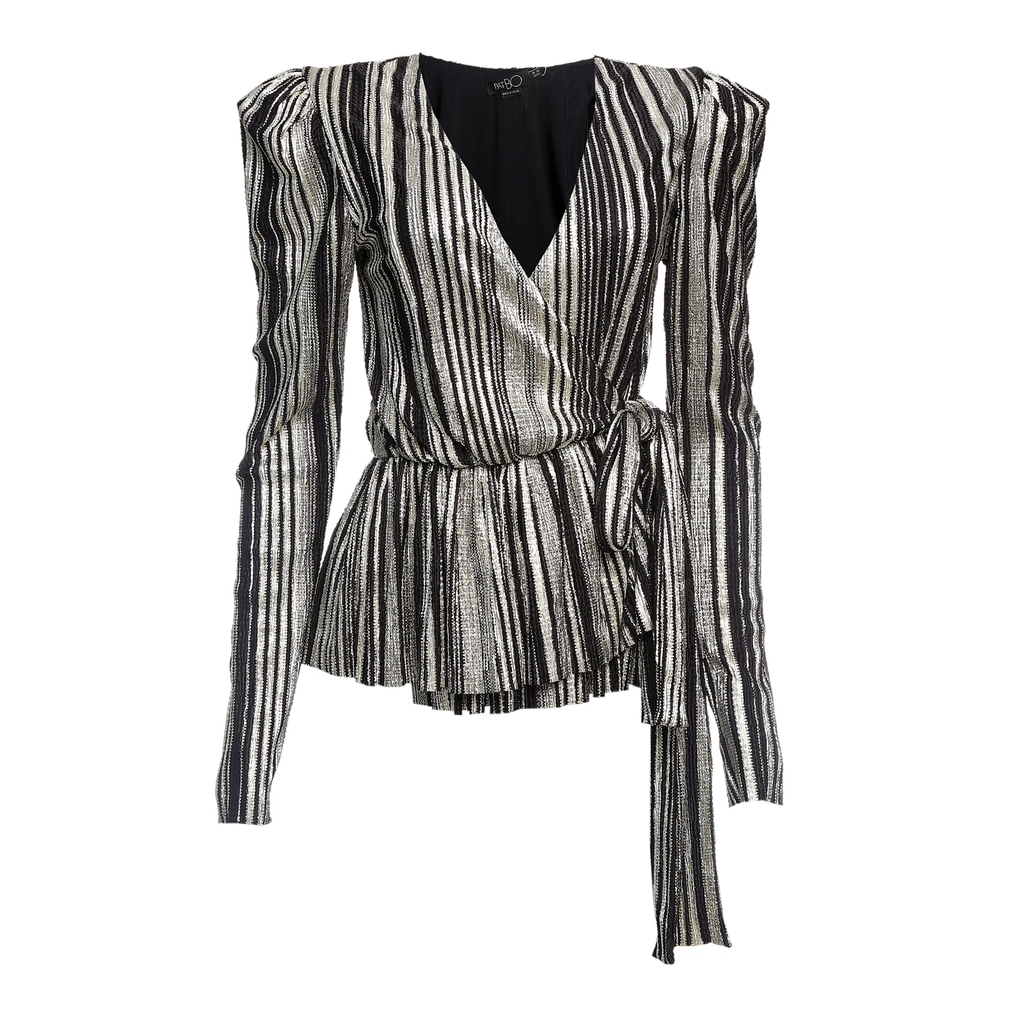 Blusa PatBo Listrada Preta e Dourada