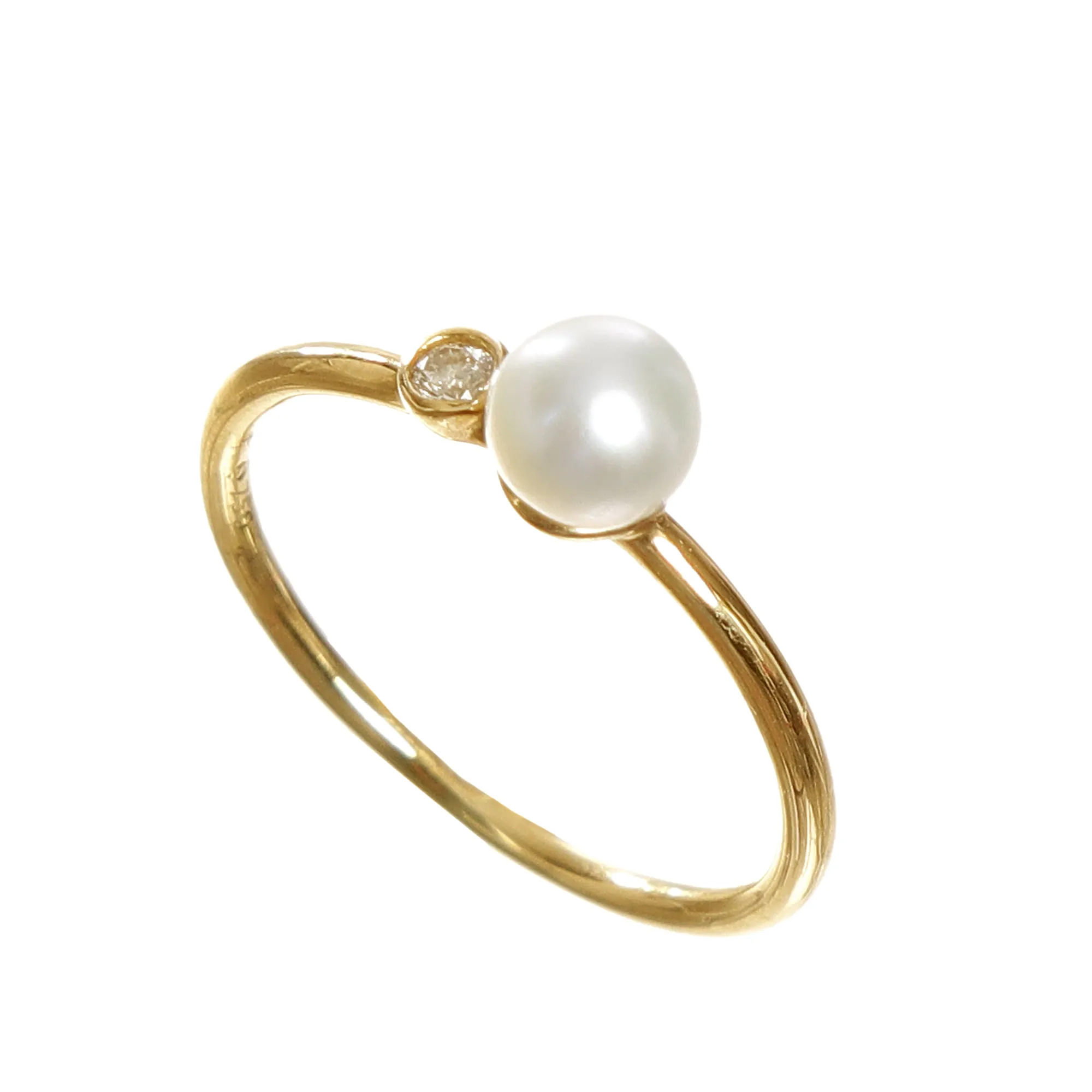 Anel HSten MyCollection em Ouro com Pérola e Diamante