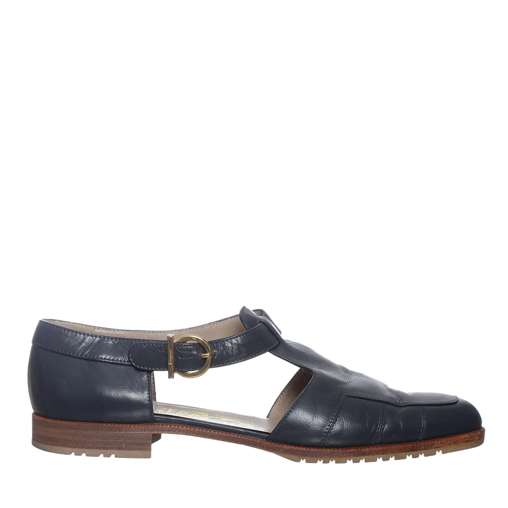 Sapato Salvatore Ferragamo Couro Azul