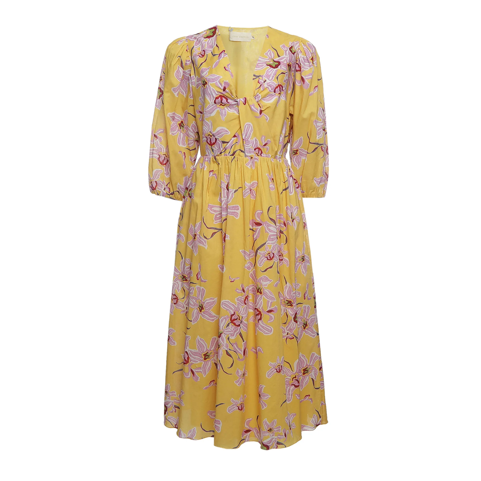 Vestido Cris Barros Estampado Amarelo