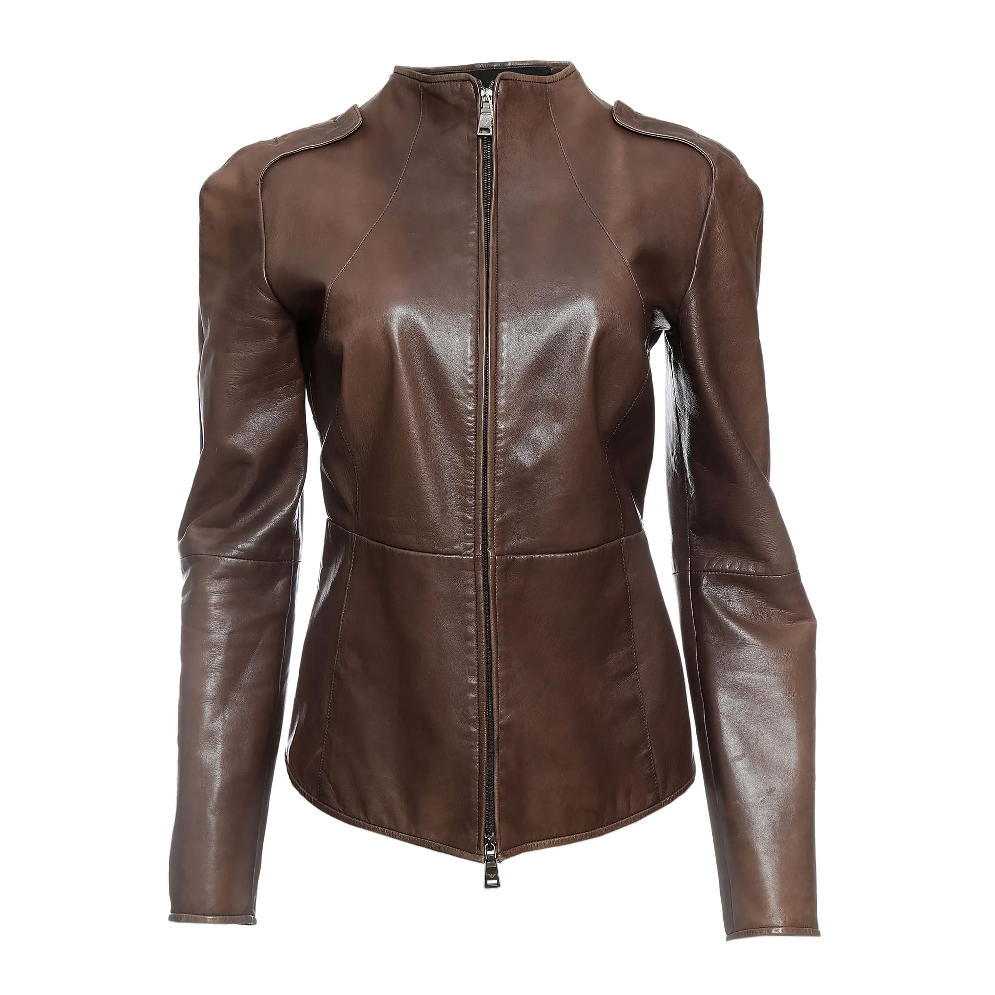 Jaqueta Emporio Armani Couro Marrom