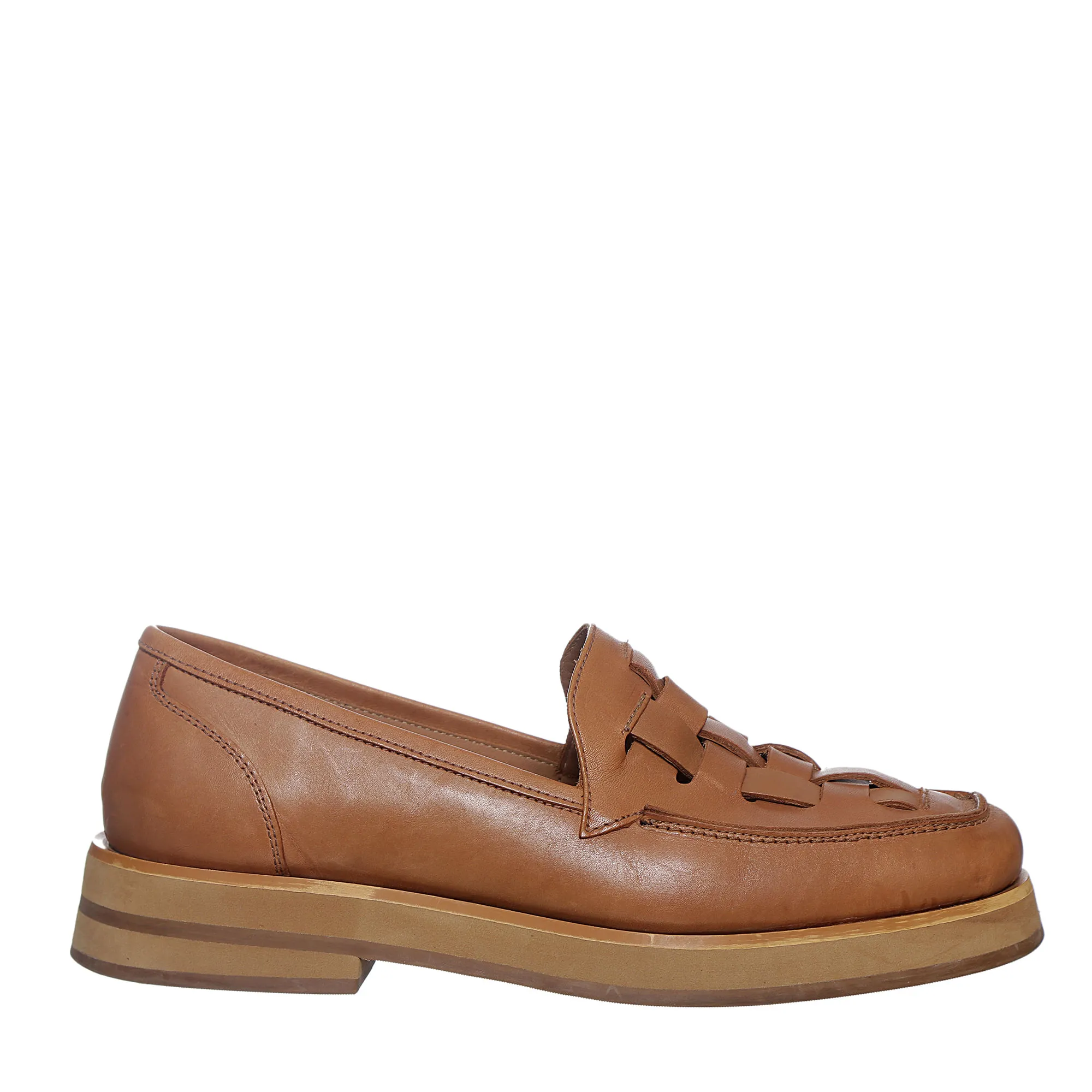 Sapato Handred Trançado Marrom