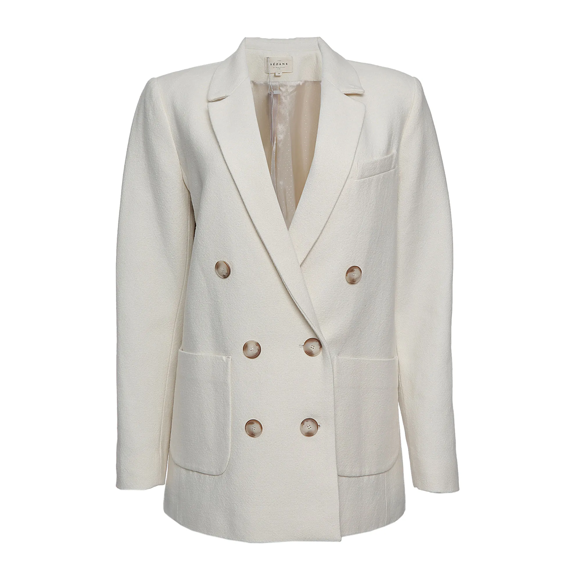 Blazer Sezane Lã Creme