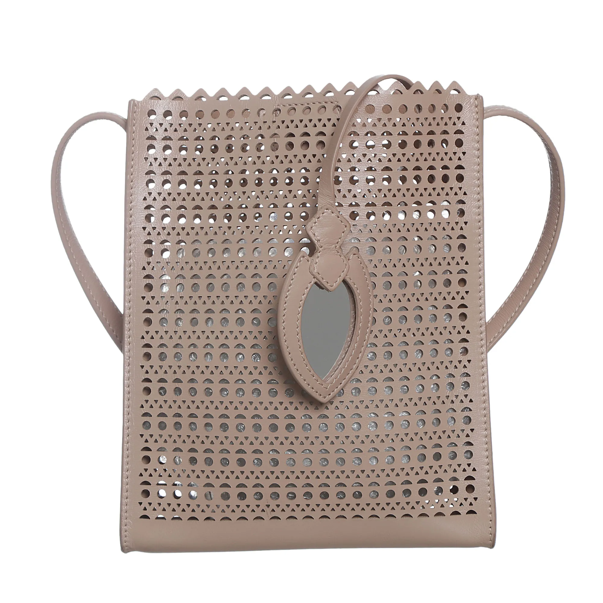 Bolsa Alaia Recortes Couro Bege