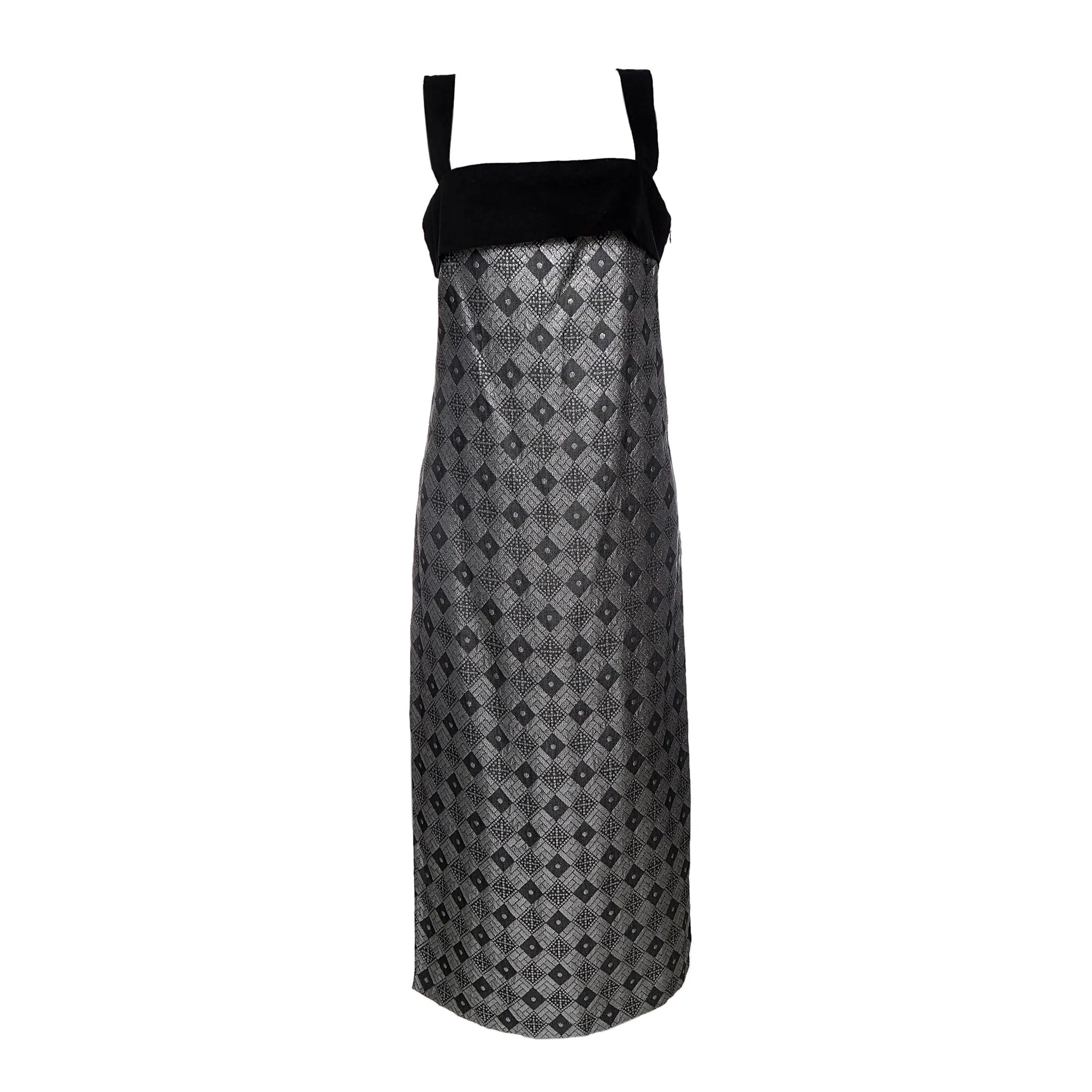 Vestido Allmost Vintage Jacquard Prateado