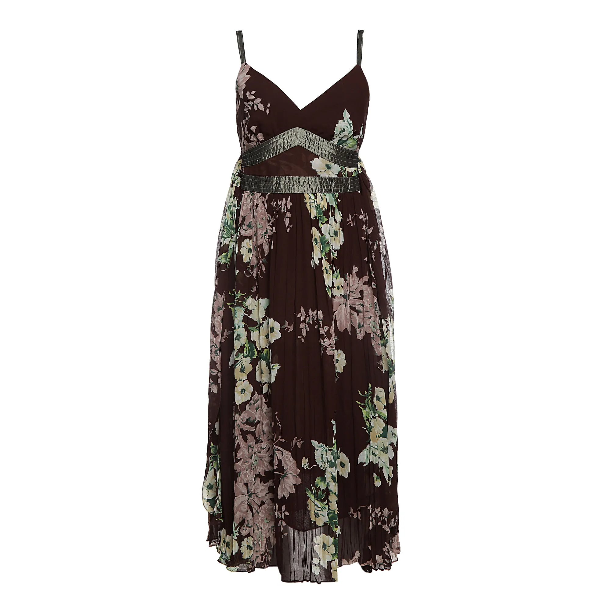 Vestido Amissimo Estampado Marrom