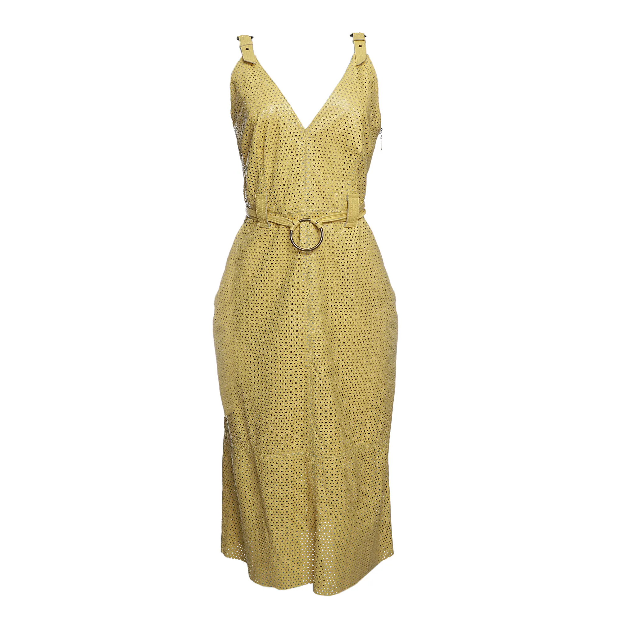 Vestido NK Couro Amarelo