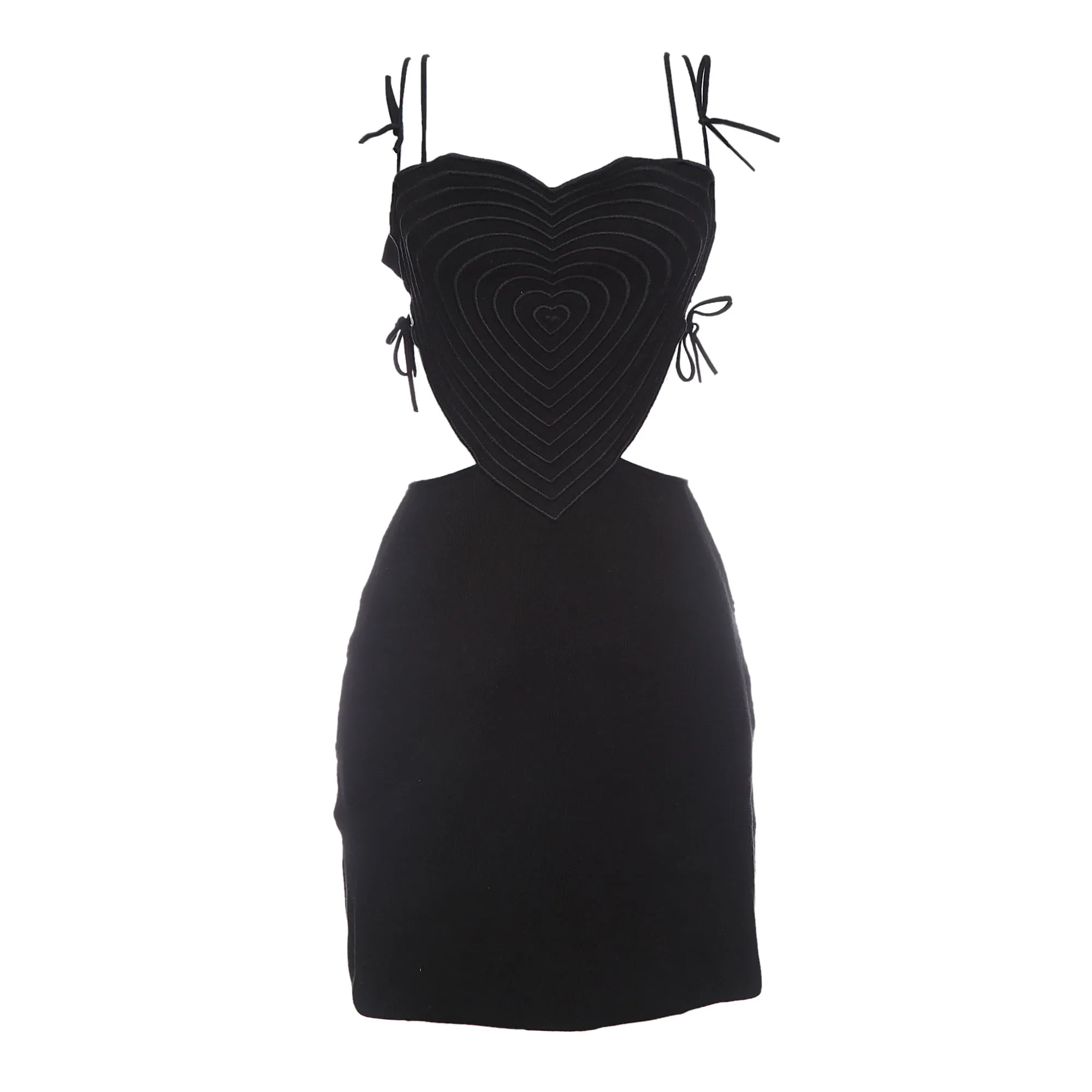 Vestido Mach & Mach Tricô Coração Preto