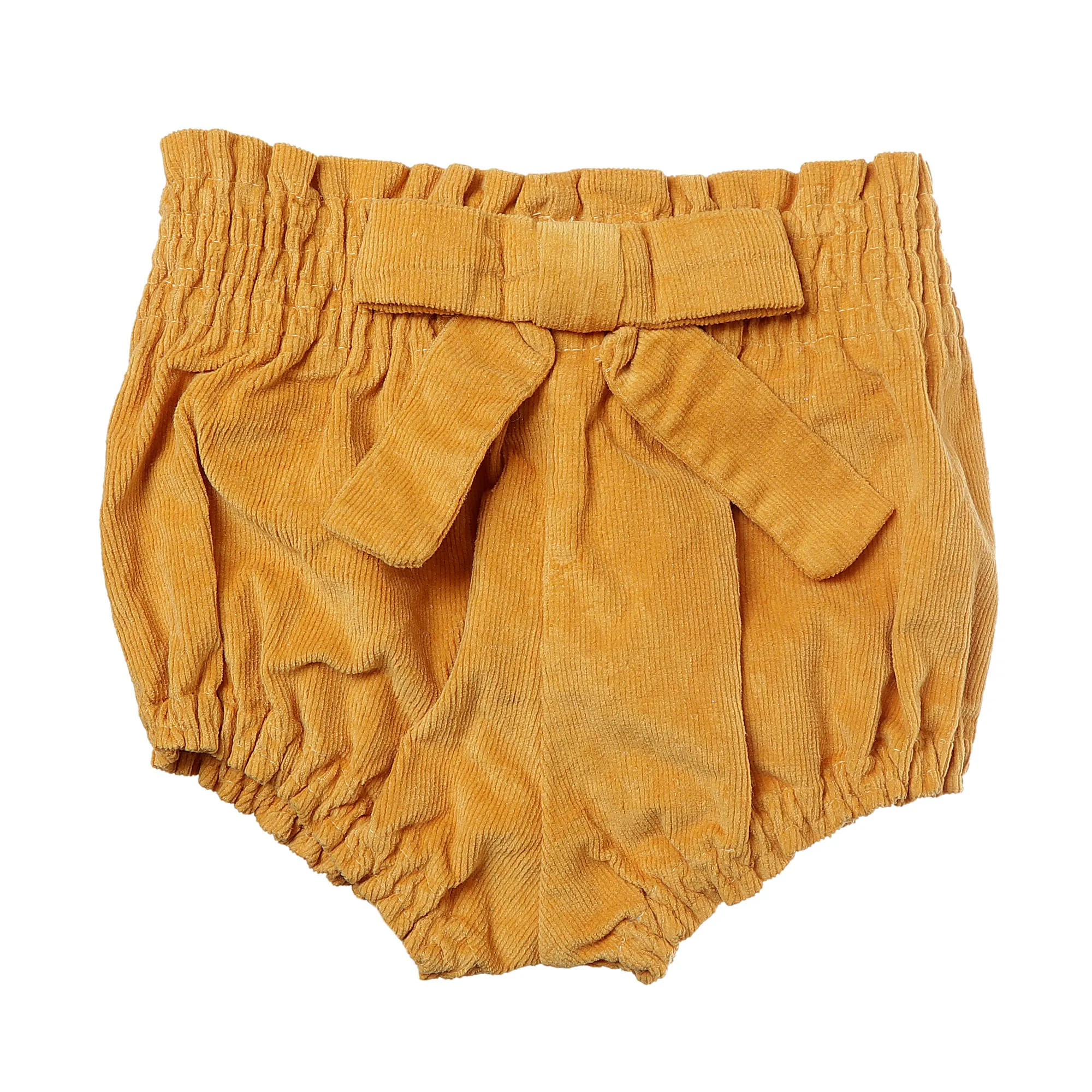 Shorts Mila Milou Infantil Veludo Amarelo