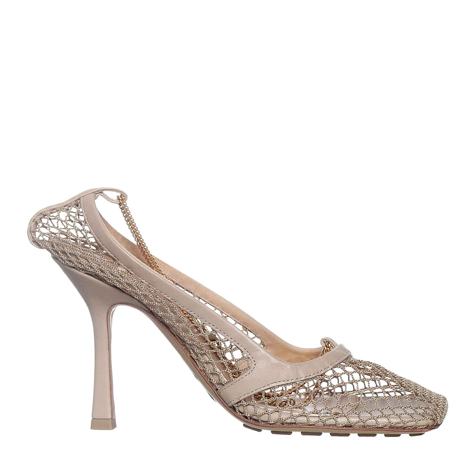 Sapato Bottega Veneta Tela e Corrente Bege