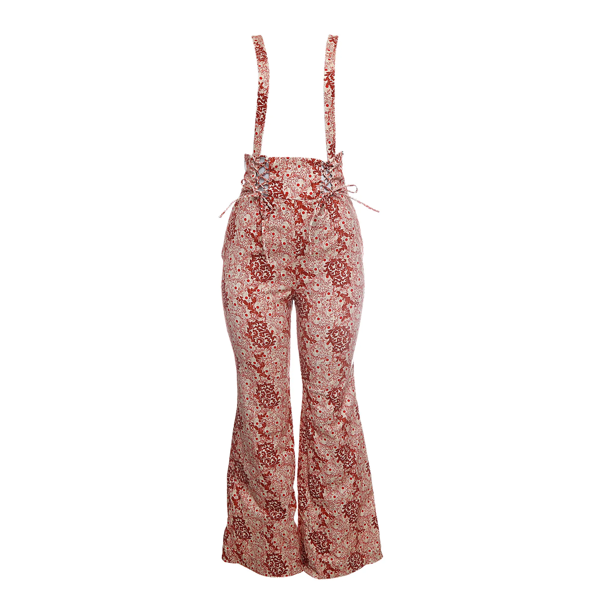 Jardineira Paula Raia Estampada Laranja