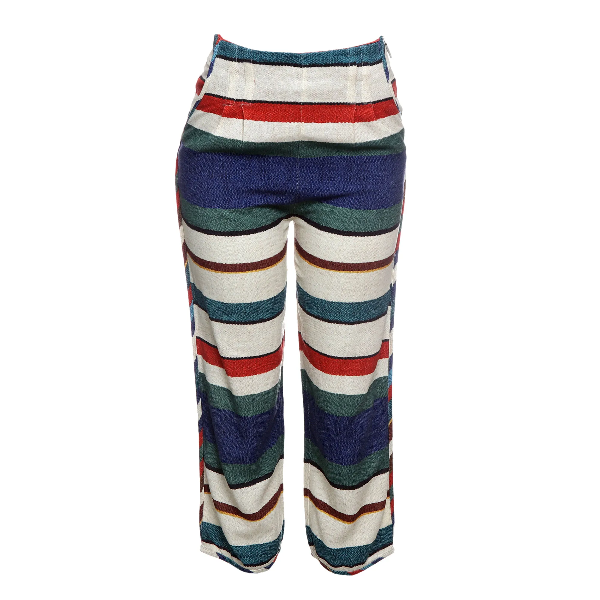 Calça Cris Barros Estampada Listrada Colorida