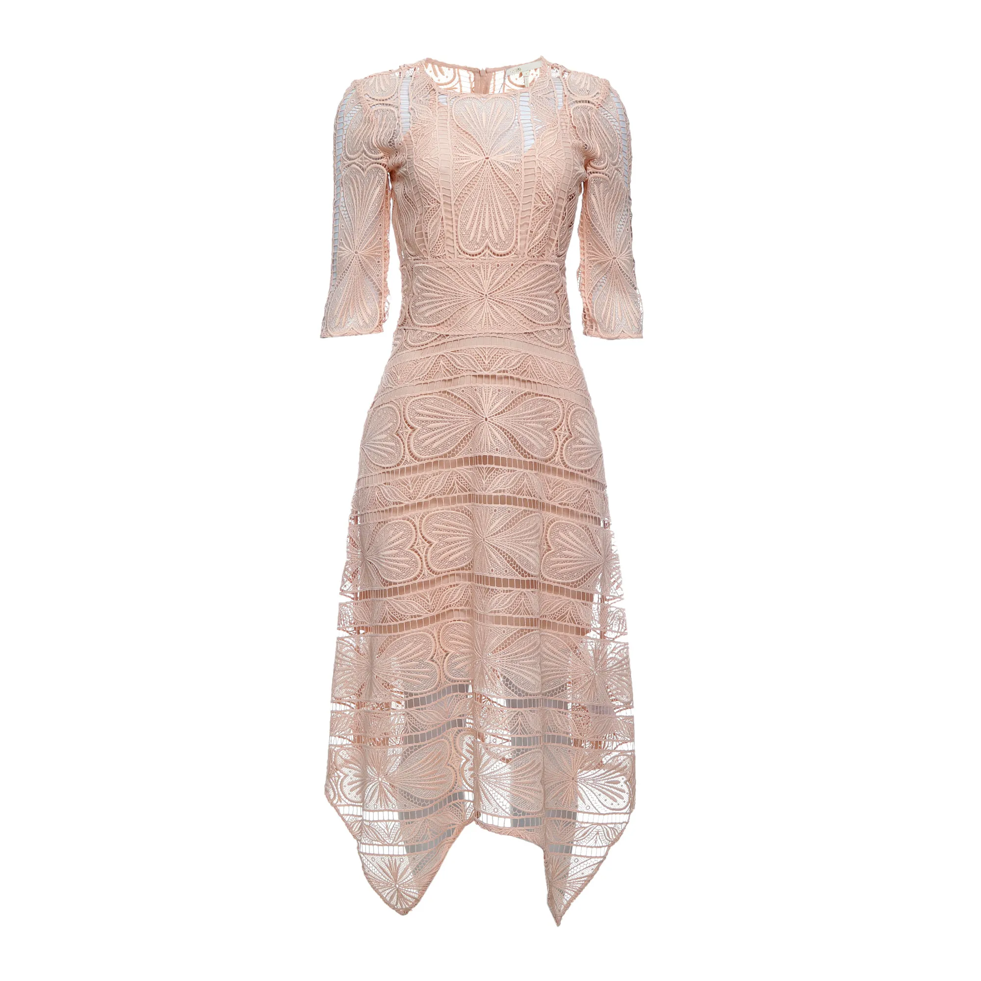 Vestido Maje Guipure Rosa