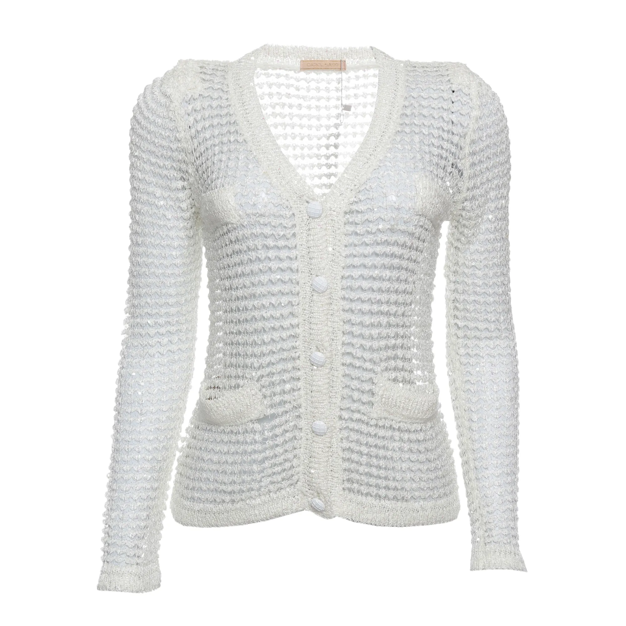Casaqueto Carol Bassi Tricô Branco
