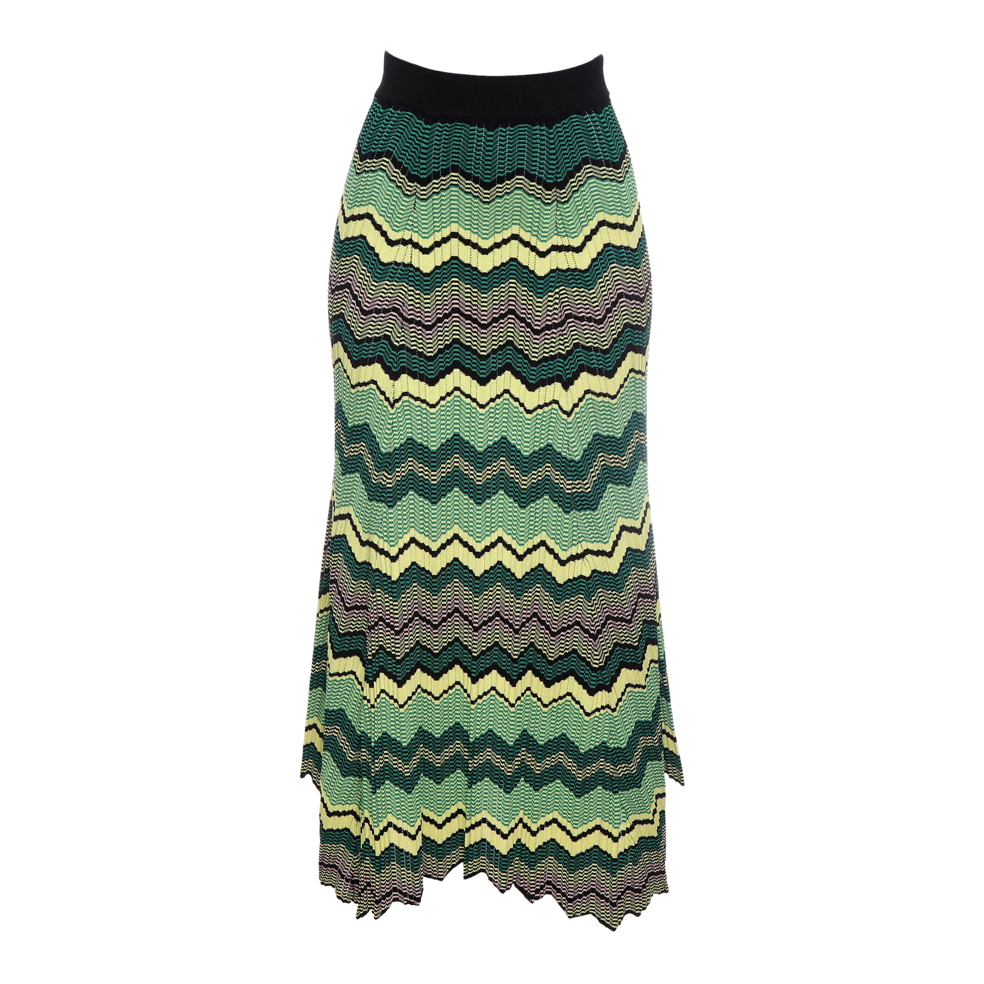 Saia Sandro Tricô Colorido Amarelo e Verde