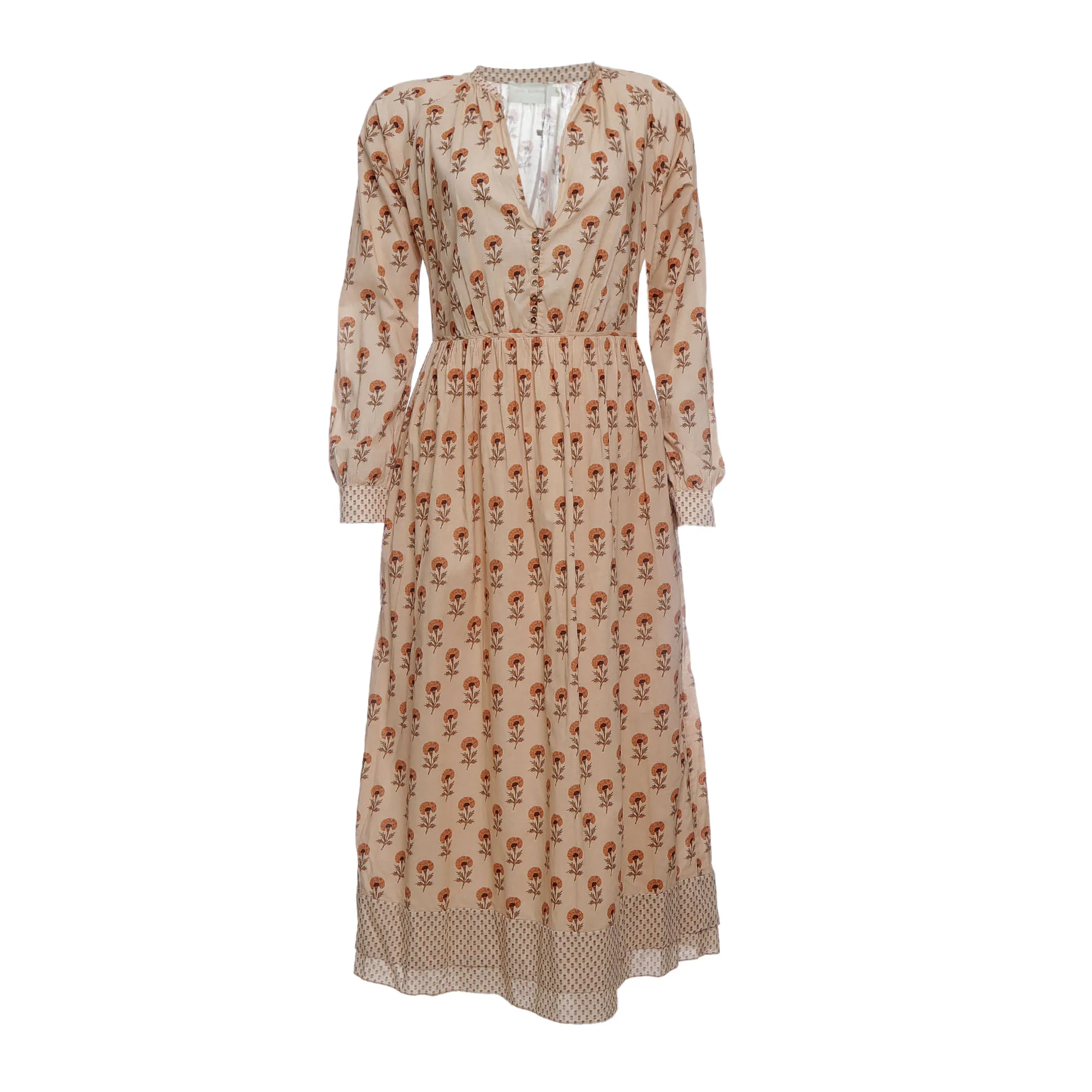 Vestido Cris Barros Estampado Bege