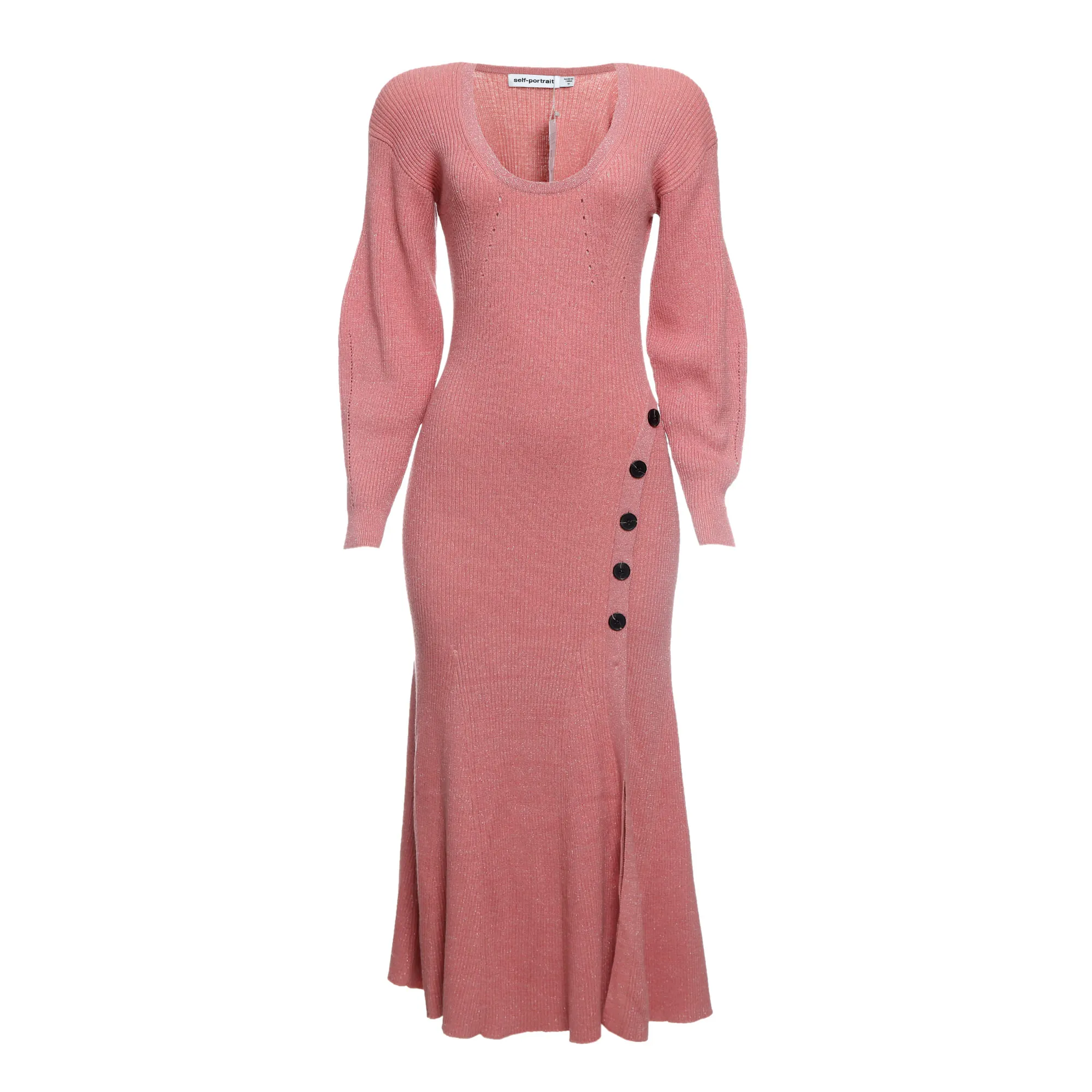 Vestido Self-Portrait Tricô Rosa
