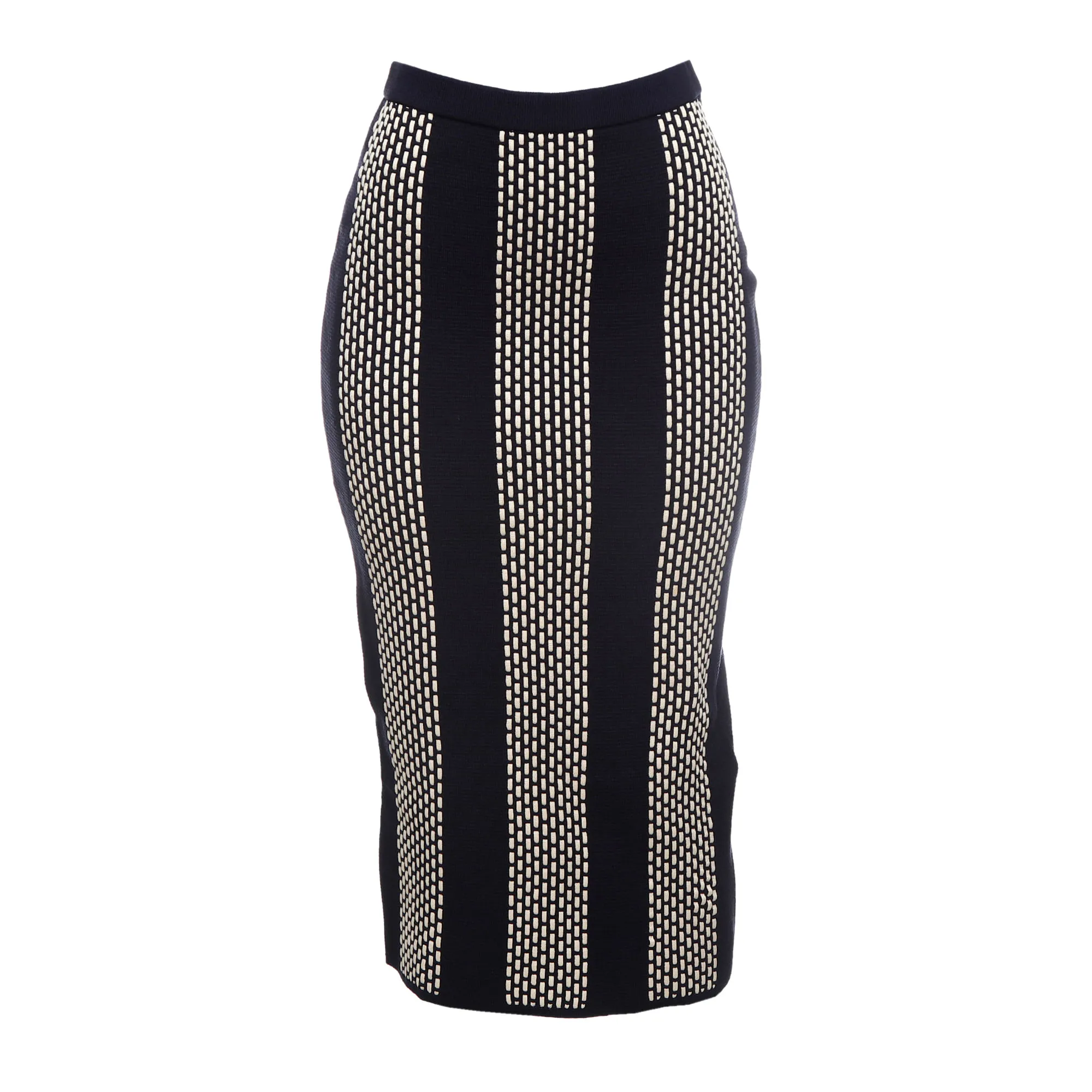 Saia Coven Tricô Listrado Azul