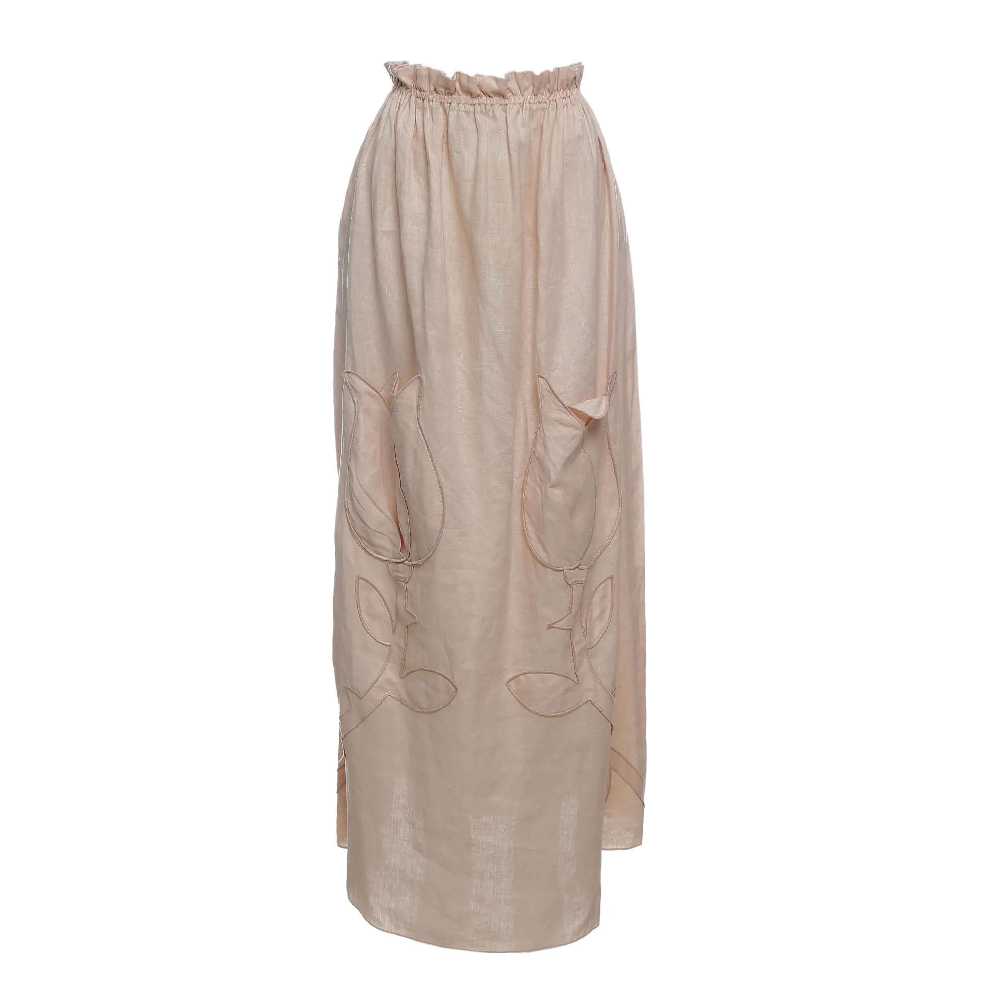 Vestido Paula Raia Sem Alça Linho Rosê